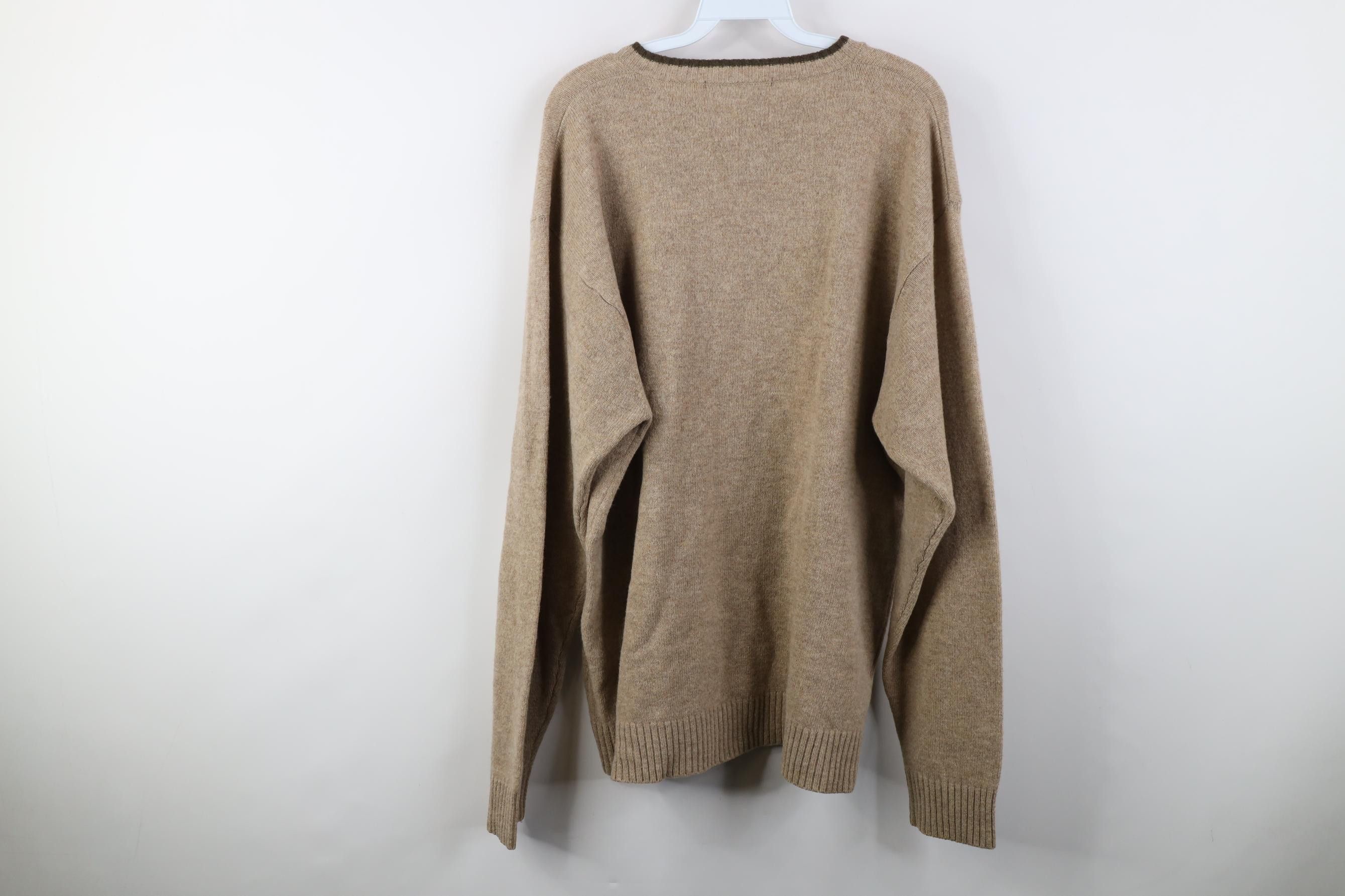 Tommy Hilfiger Vintage 90s Tommy Hilfiger Lambswool Knit V-Neck Sweater Size US XL / EU 56 / 4 - 8 Thumbnail
