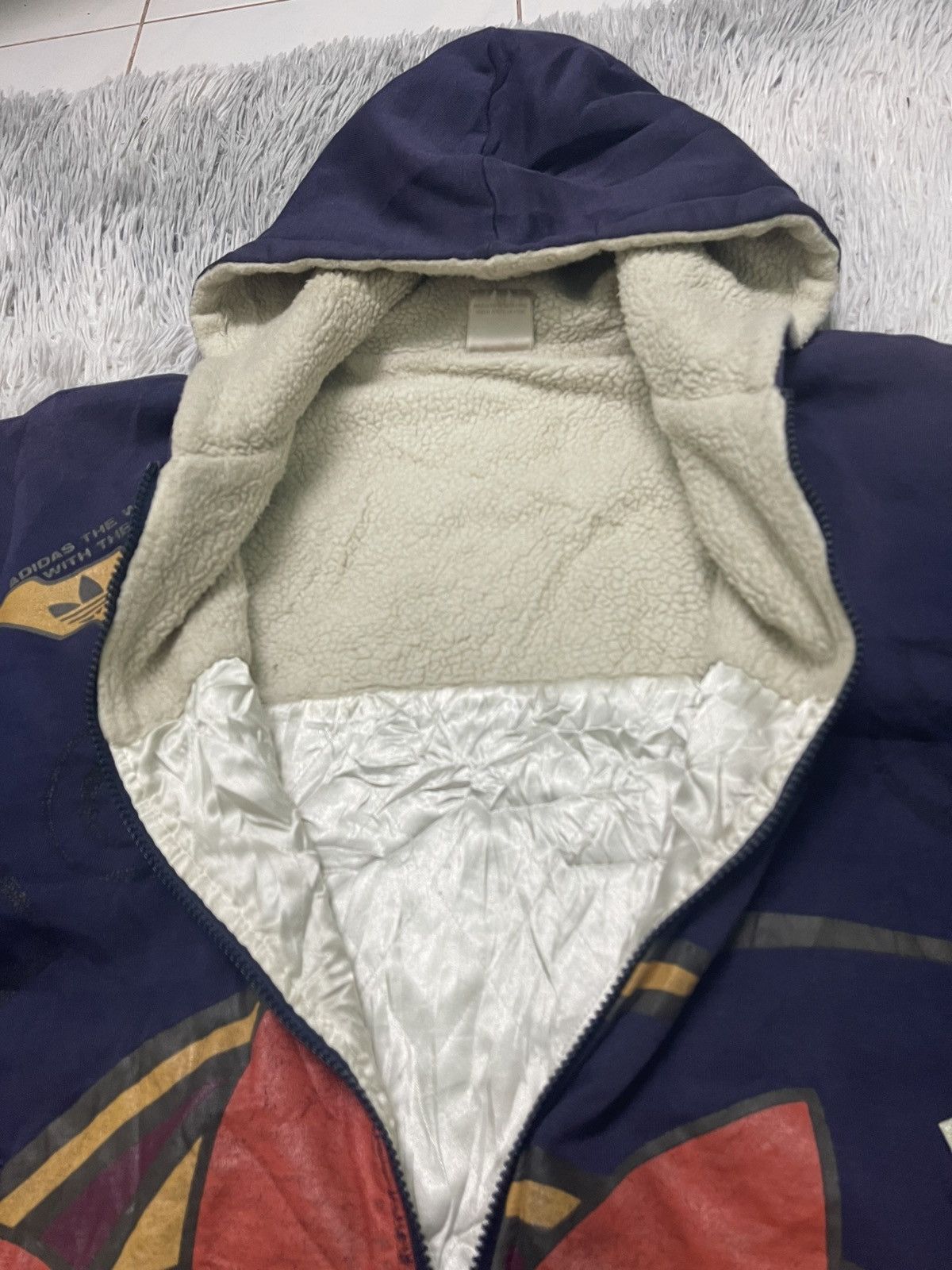 Adidas 90s ADIDAS HOODIE ZIPPER UP RARE DESIGN DISTRESSED Size US XL / EU 56 / 4 - 13 Thumbnail