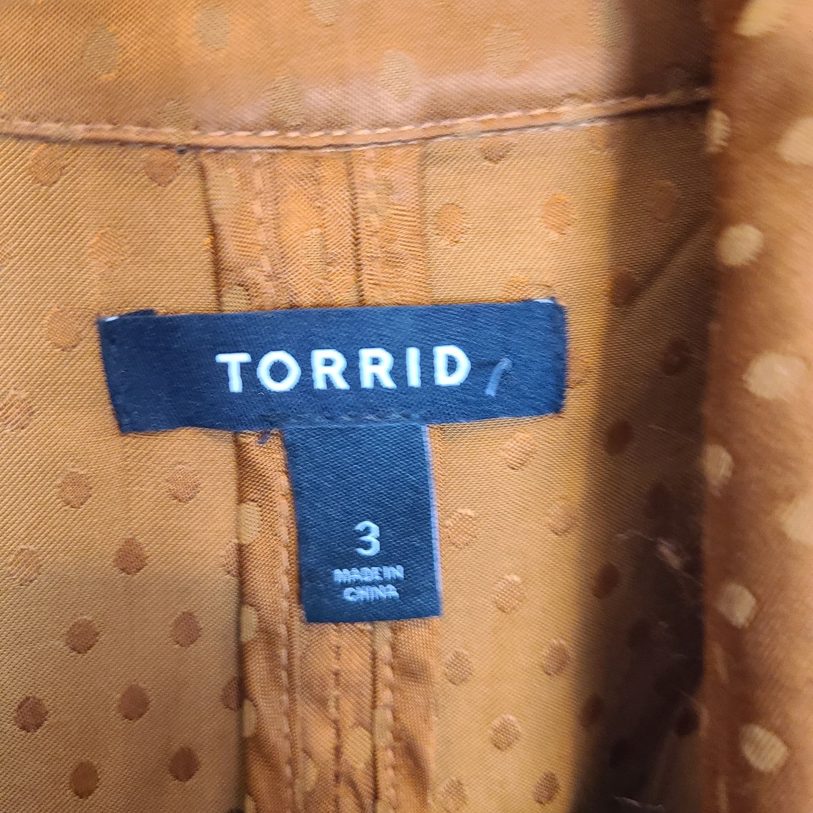 Corridor Torrid Copper Dotted Jacquard Collared Jacket Longline 3X Size 3XL / US 20-22 - 10 Thumbnail