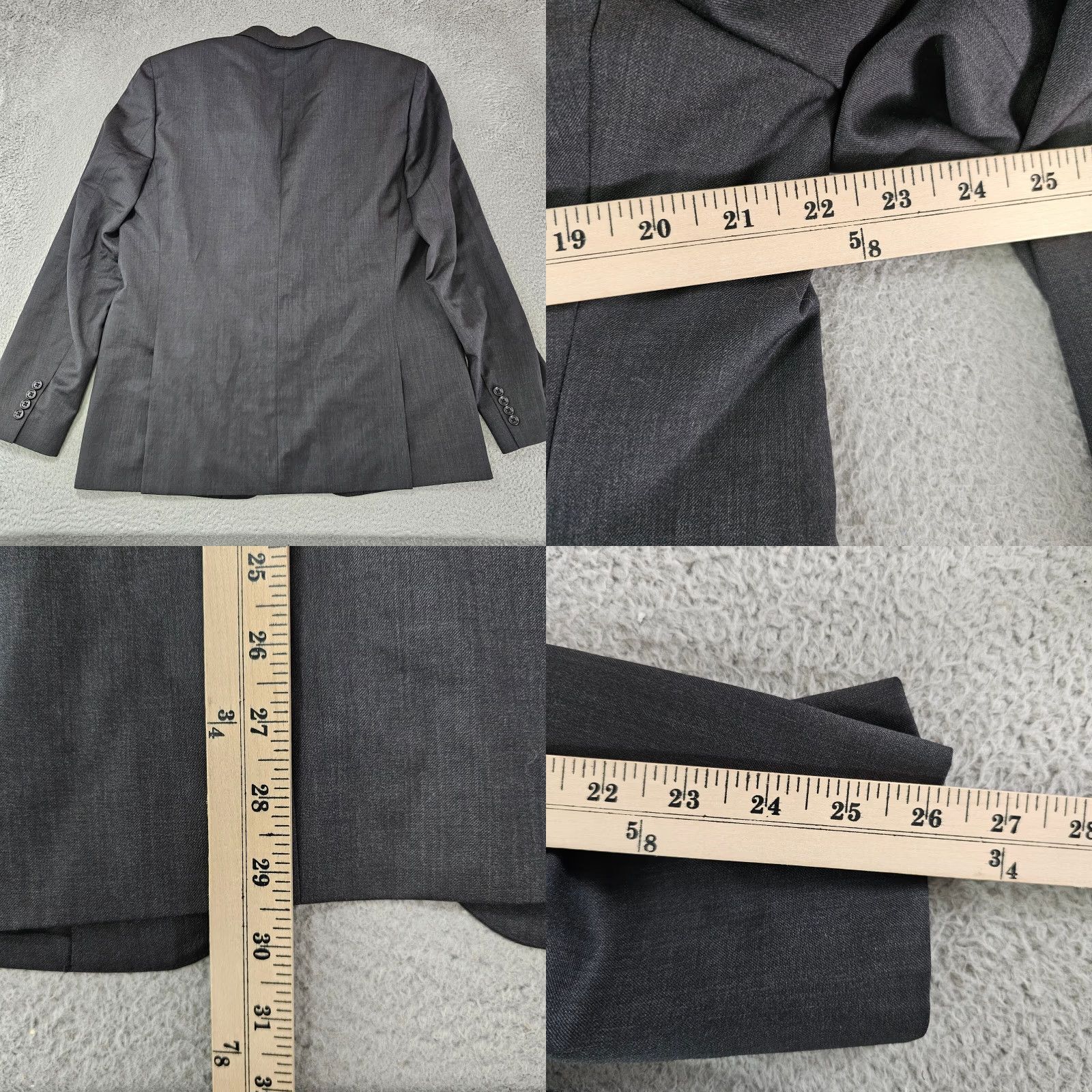 Bonobos Bonobos Blazer Jacket Mens 44R Wool Notch Lapel 2 Button Double-Vented Regular Fit Solid Black Size 44R - 8 Thumbnail