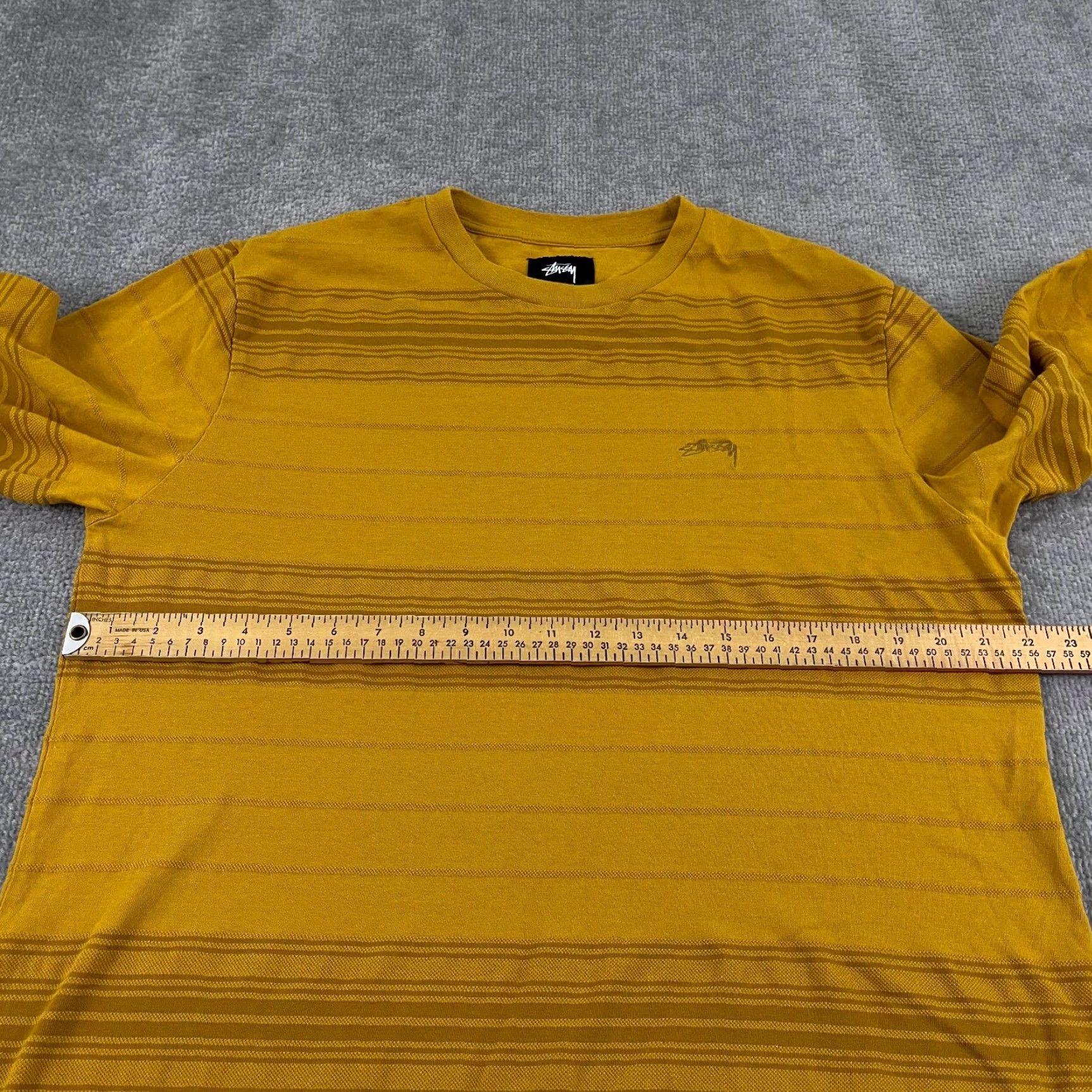 Vintage Stussy Long Sleeve Shirt Mens Medium Yellow Striped Streetwear Skater Size US M / EU 48-50 / 2 - 5 Thumbnail