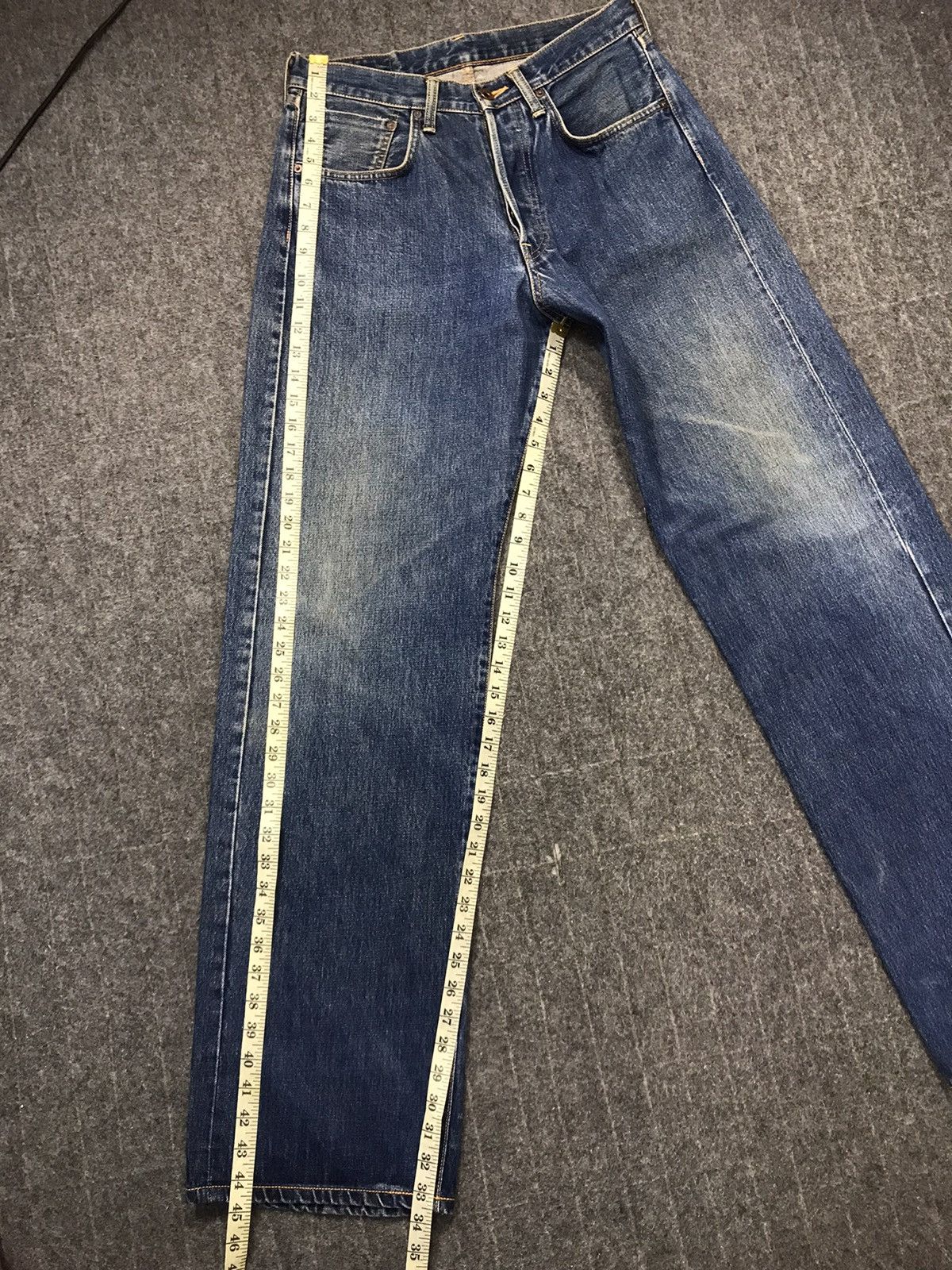 Edwin × Vintage Vintage Edwin 505 Selvedge Distressed Denim Jeans Size US 30 / EU 46 - 20 Thumbnail