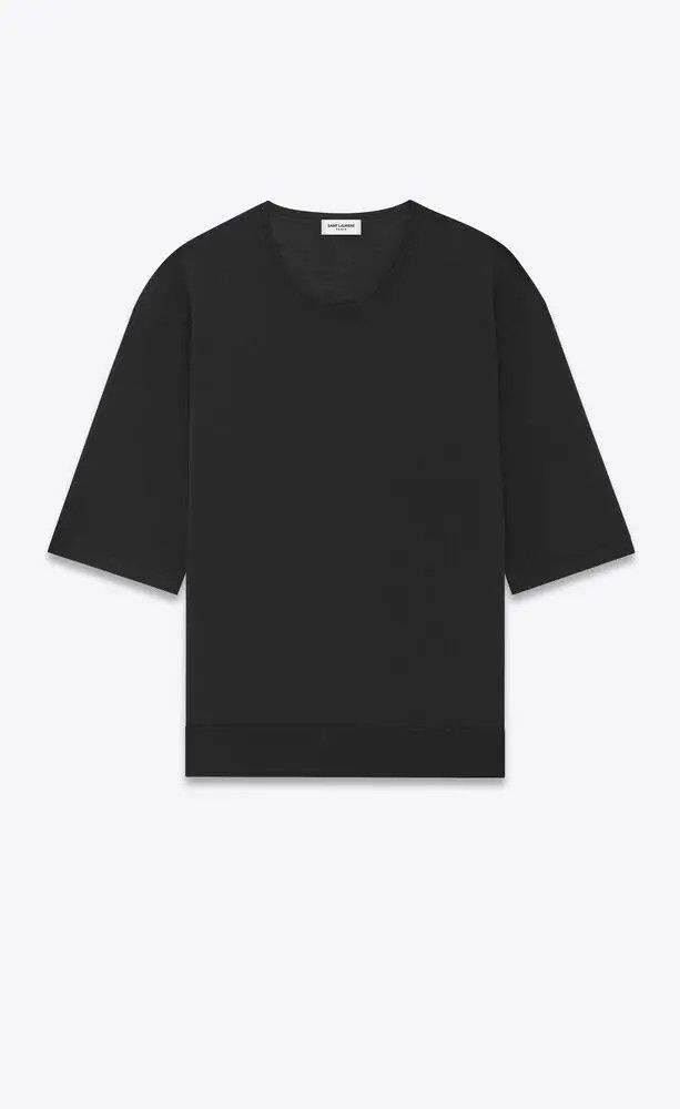 Saint Laurent Paris o1bcso1str1124 Top In Cashmere Wool And Silk in Black Size US S / EU 44-46 / 1 - 1 Thumbnail