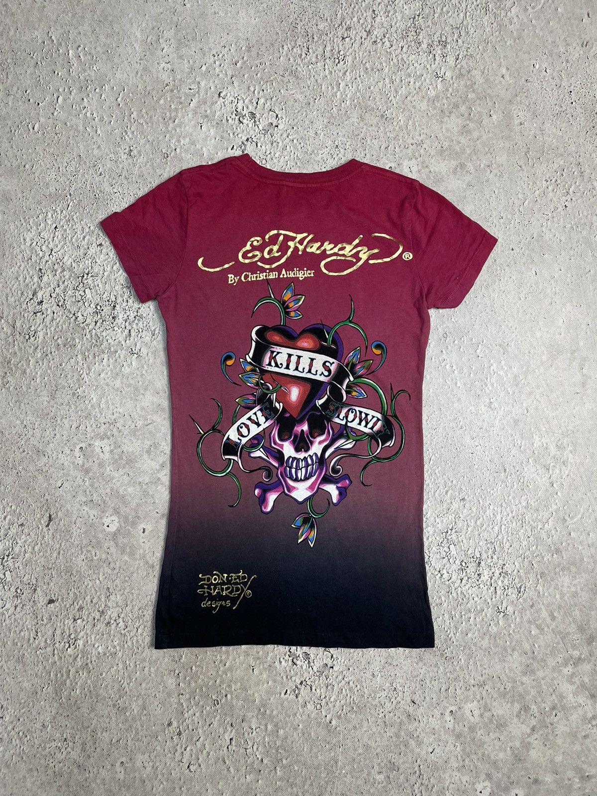 Christian Audigier × Ed Hardy Vintage Ed Hardy tee Y2K style Skull t-shirt Woman’s Size S / US 4 / IT 40 - 5 Thumbnail