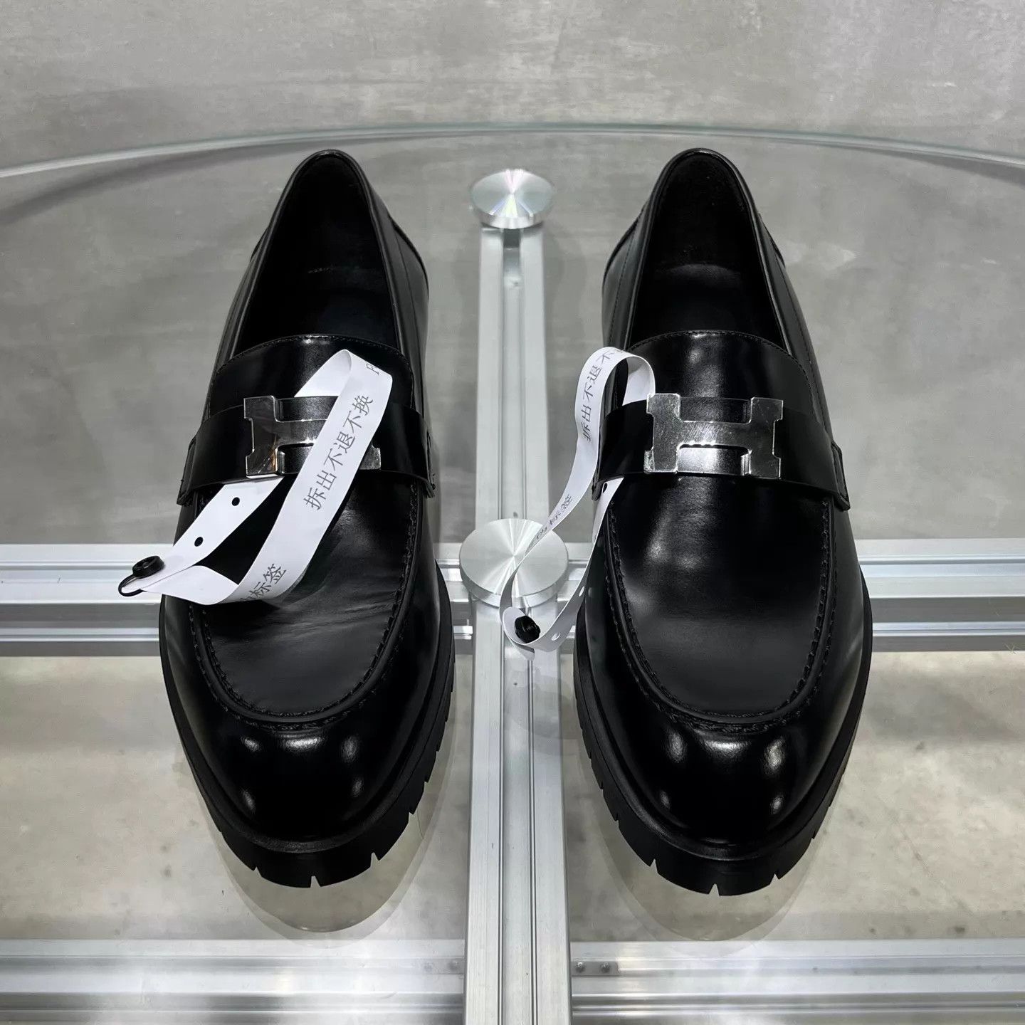 Hermes Hermes Faubourg Calfskin Silver Buckle Loafer EU37 New Size US 6.5 / IT 36.5 - 1 Thumbnail