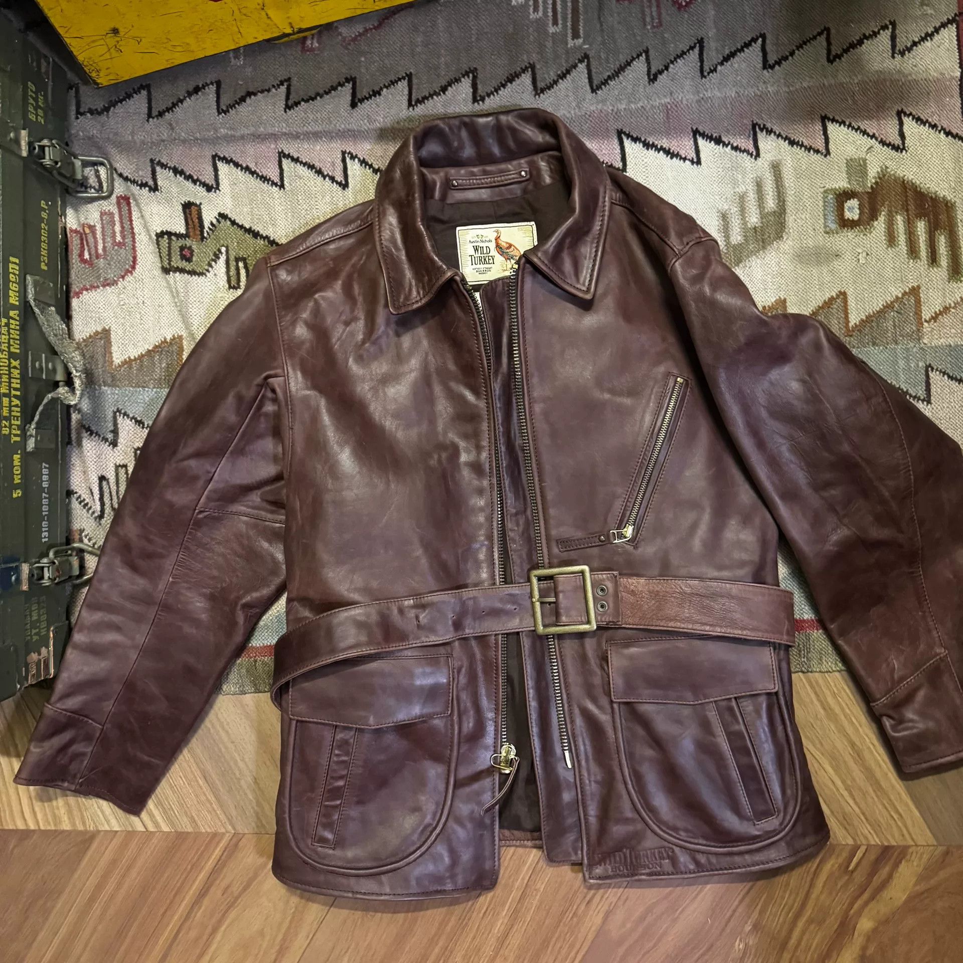 Hennessy Vintage 70s Wild Turkey Leather Jacket Size US M / EU 48-50 / 2 - 1 Thumbnail
