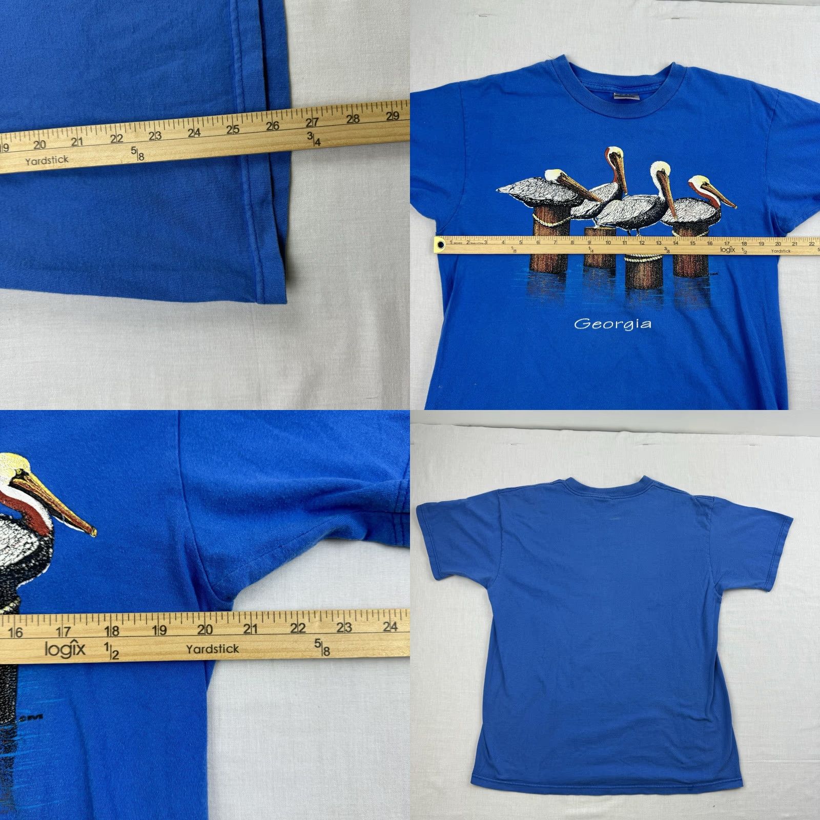 Vintage VINTAGE Oneita Georgia Shirt Adult Large Blue 90s Animals Nature Mens T-Shirt Size US L / EU 52-54 / 3 - 8 Thumbnail