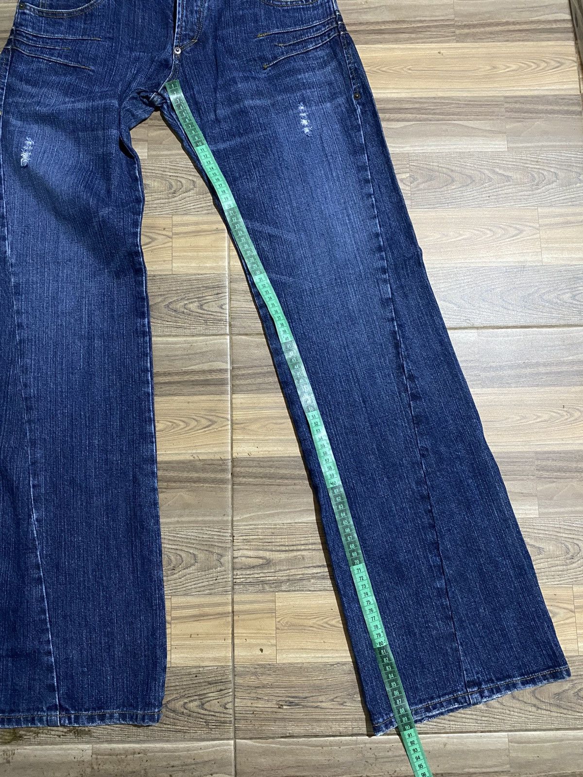 If Six Was Nine × Japanese Brand × Le Grande Bleu (L.G.B.) 🇯🇵 NIL ADMIRARI DOUBLE WAIST SNAKE FLARED JEANS Size US 30 / EU 46 - 14 Thumbnail