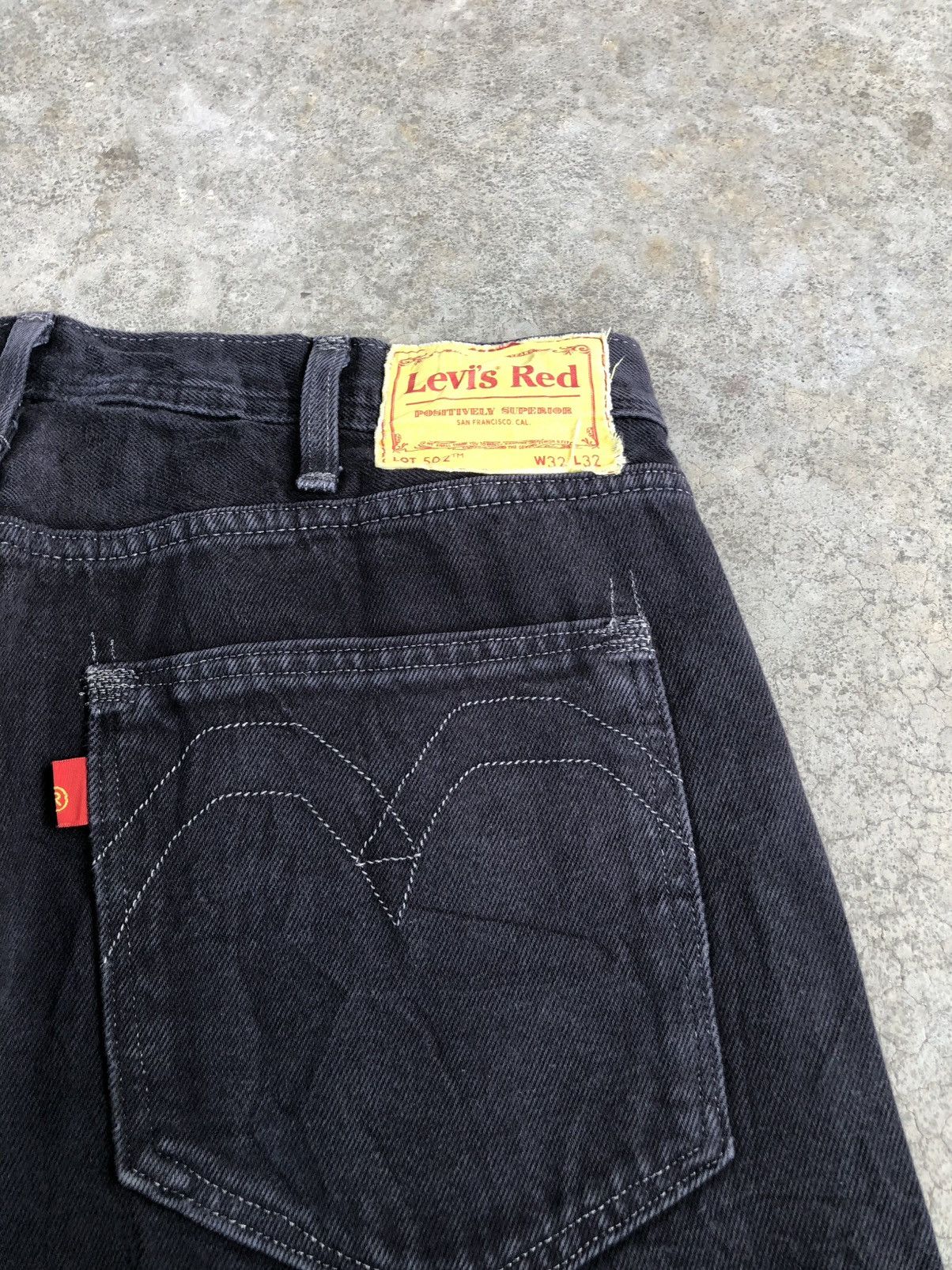 Levi's Levis Red 502 Single R White Stitch Distressed Jeans Size US 32 / EU 48 - 17 Thumbnail