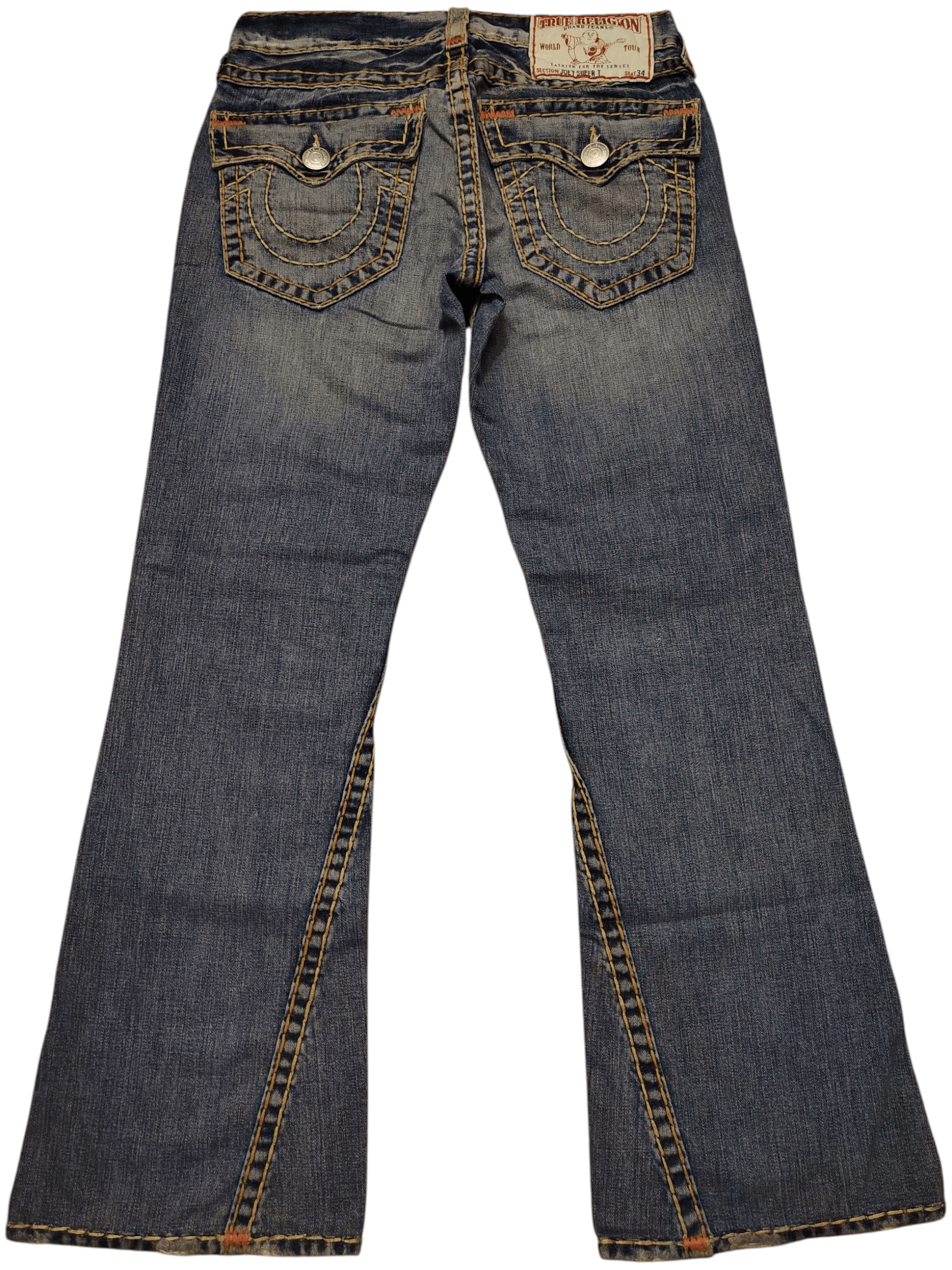 True Religion Y2K True Religion Joey Super T White Stitch Flared