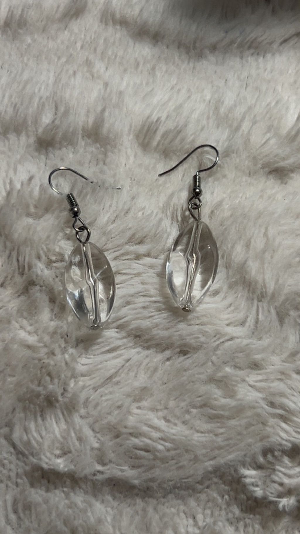 The Unbranded Brand Women's Unbranded Clear & Silver Beaded Drop Earrings One Si Size ONE SIZE - 2 Thumbnail