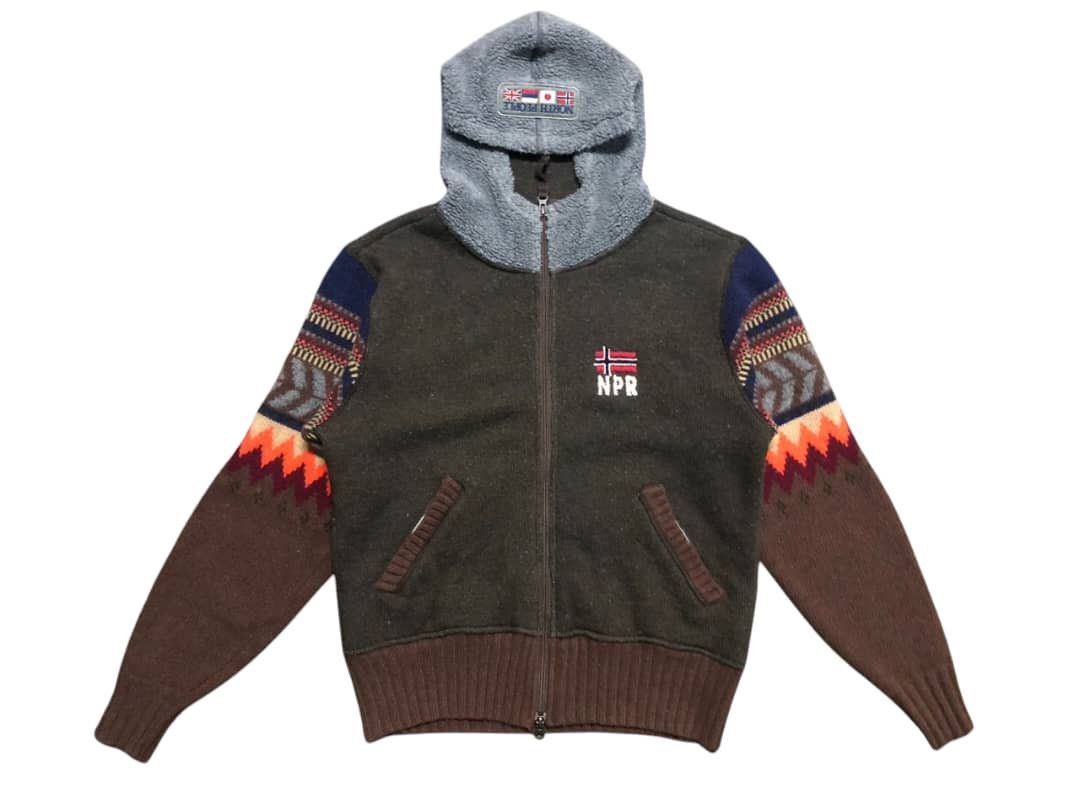 Napapijri × Native Napapijri Knit Hoodie Zipper Jacket Sleeve Native Design Size US M / EU 48-50 / 2 - 1 Thumbnail