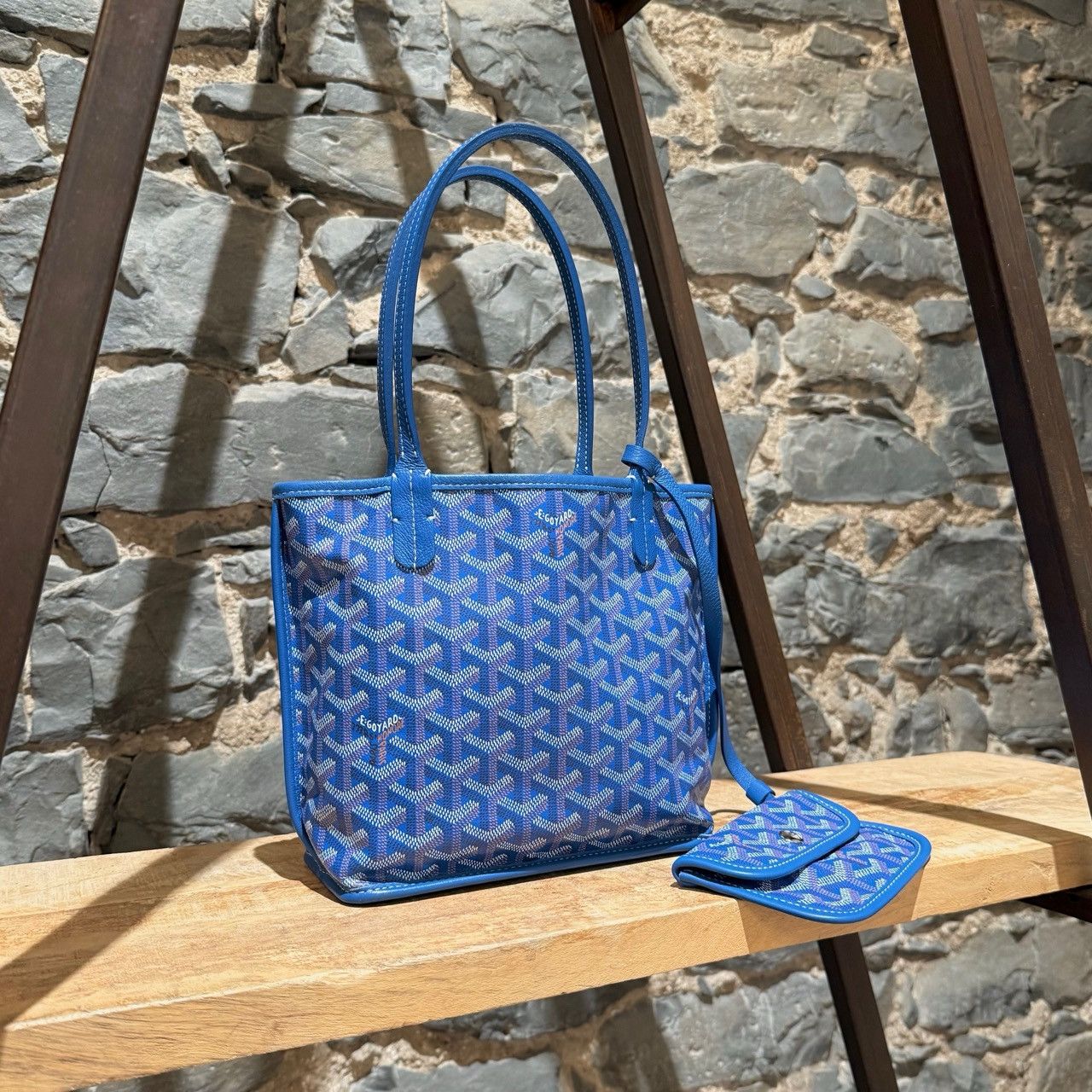 Goyard Goyard Blue Goyardine Mini Anjou Shoulder Bag Size ONE SIZE - 2 Thumbnail