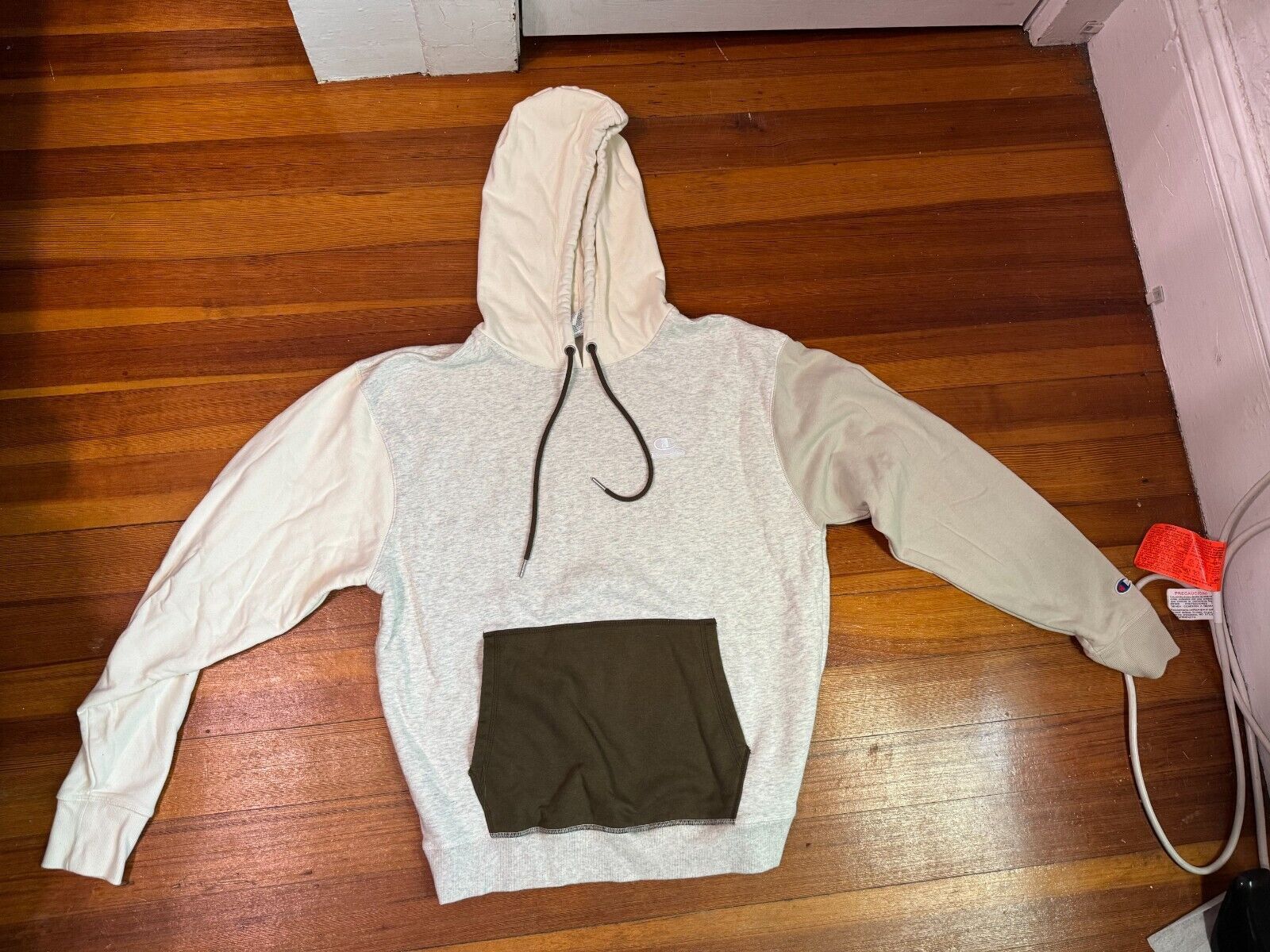 Champion Champion Classic Fleece Blocked Hoodie Olive Cream Medium Size US M / EU 48-50 / 2 - 2 Thumbnail
