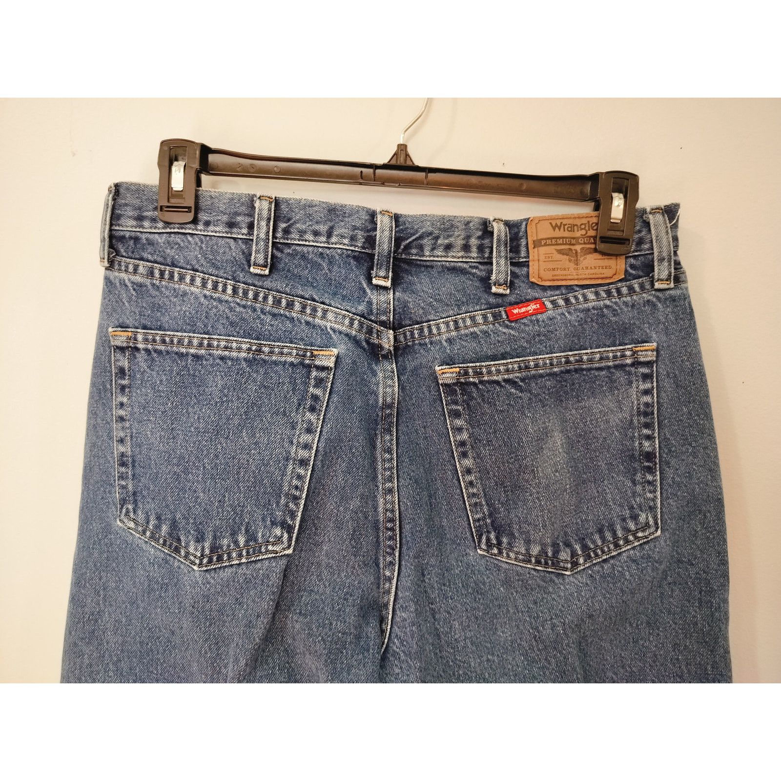 Wrangler Wrangler 35x32 Regular Fit Blue Denim Jeans Size US 35 - 6 Thumbnail
