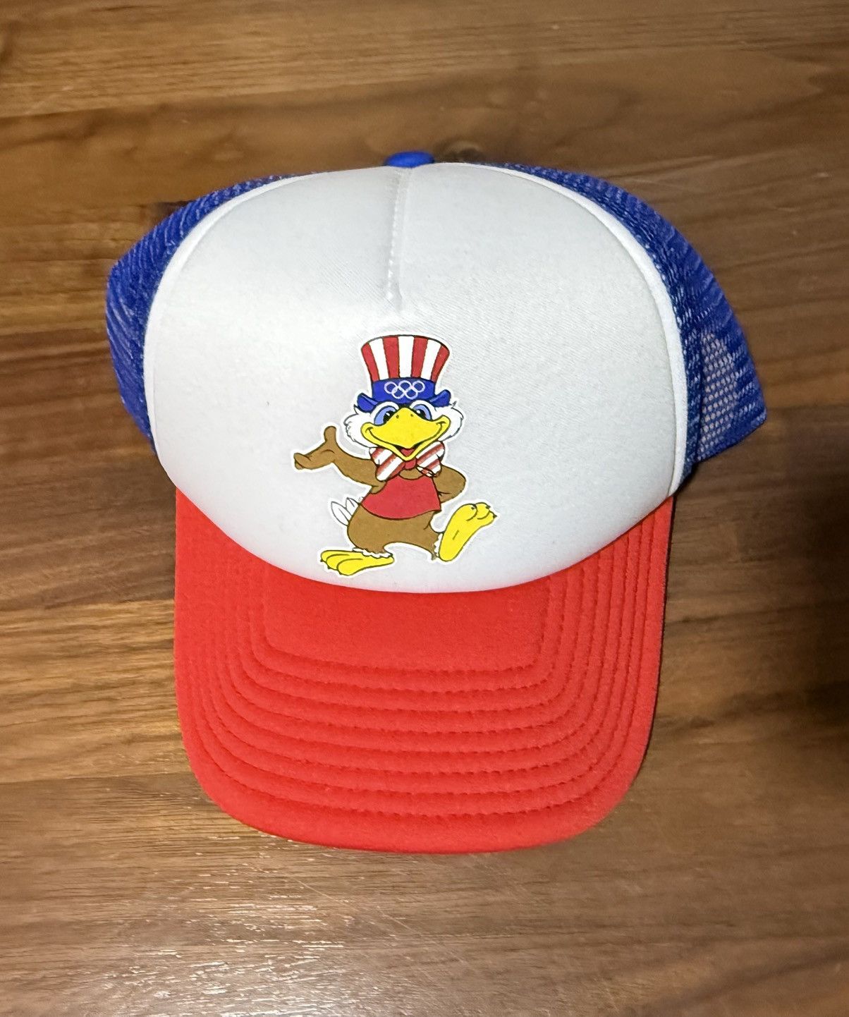 USA Olympics Red White Blue LOS ANGELES OLYMPICS Foam Trucker Hat USA Size ONE SIZE - 1 Thumbnail