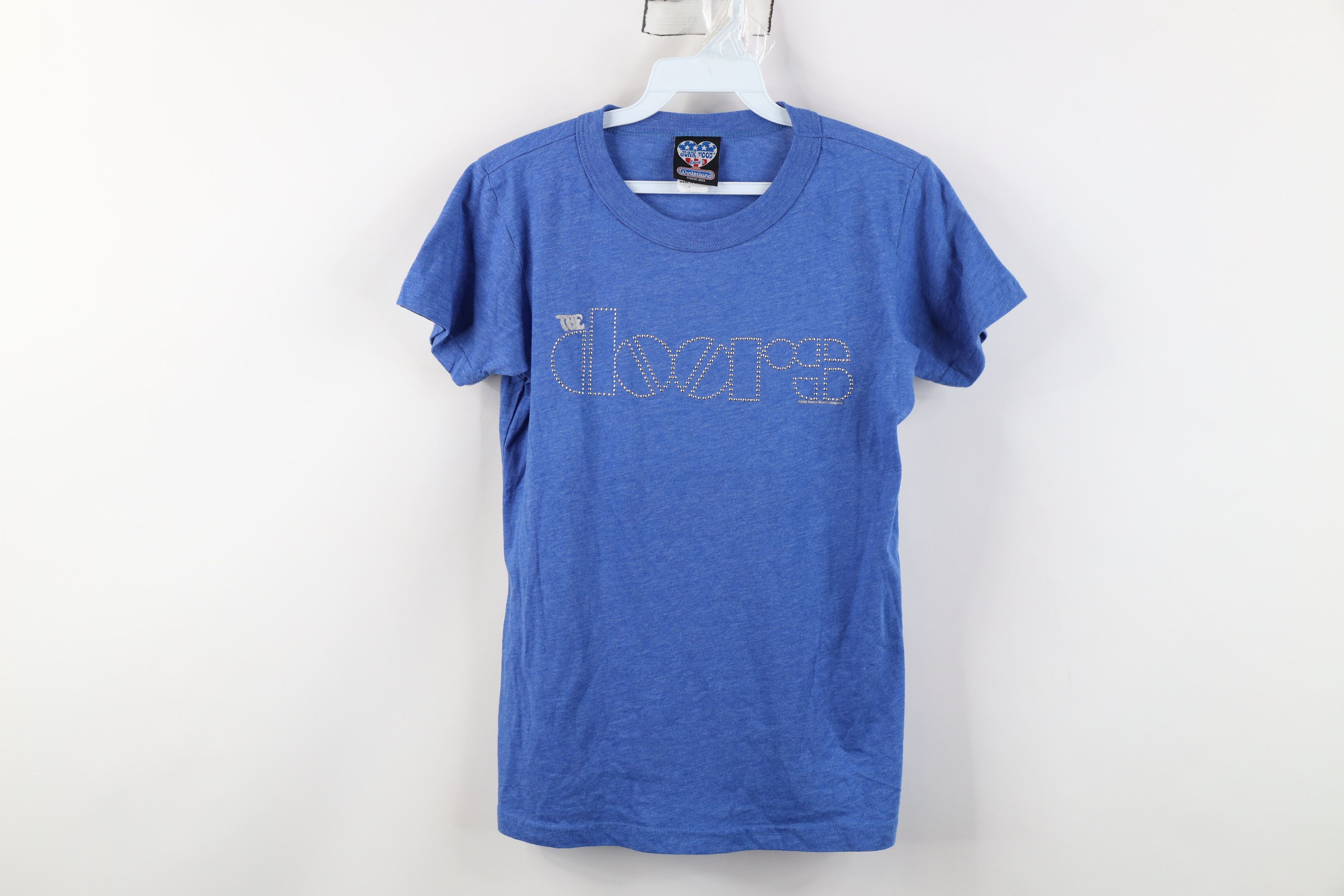 Vintage Vintage Y2K 2005 The Doors Band Cropped T-Shirt Blue USA Size L / US 10 / IT 46 - 1 Thumbnail