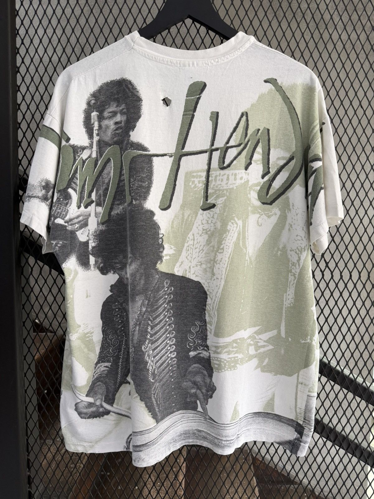 Jimi Hendrix Vintage 1990s Jimi Hendrix AOP Trashed Tee Size US XL / EU 56 / 4 - 4 Thumbnail