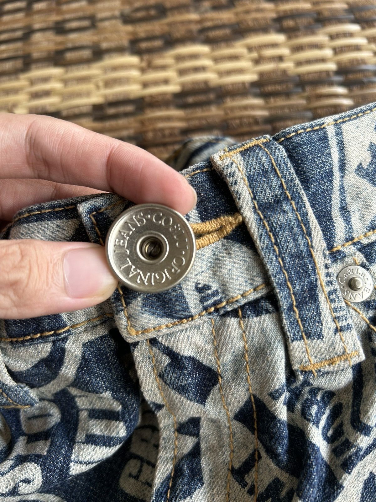Japanese Brand × Kapital × Vintage Japanese Brand Co&Lu Hippies Style Smile Denim jeans Size US 30 / EU 46 - 5 Thumbnail