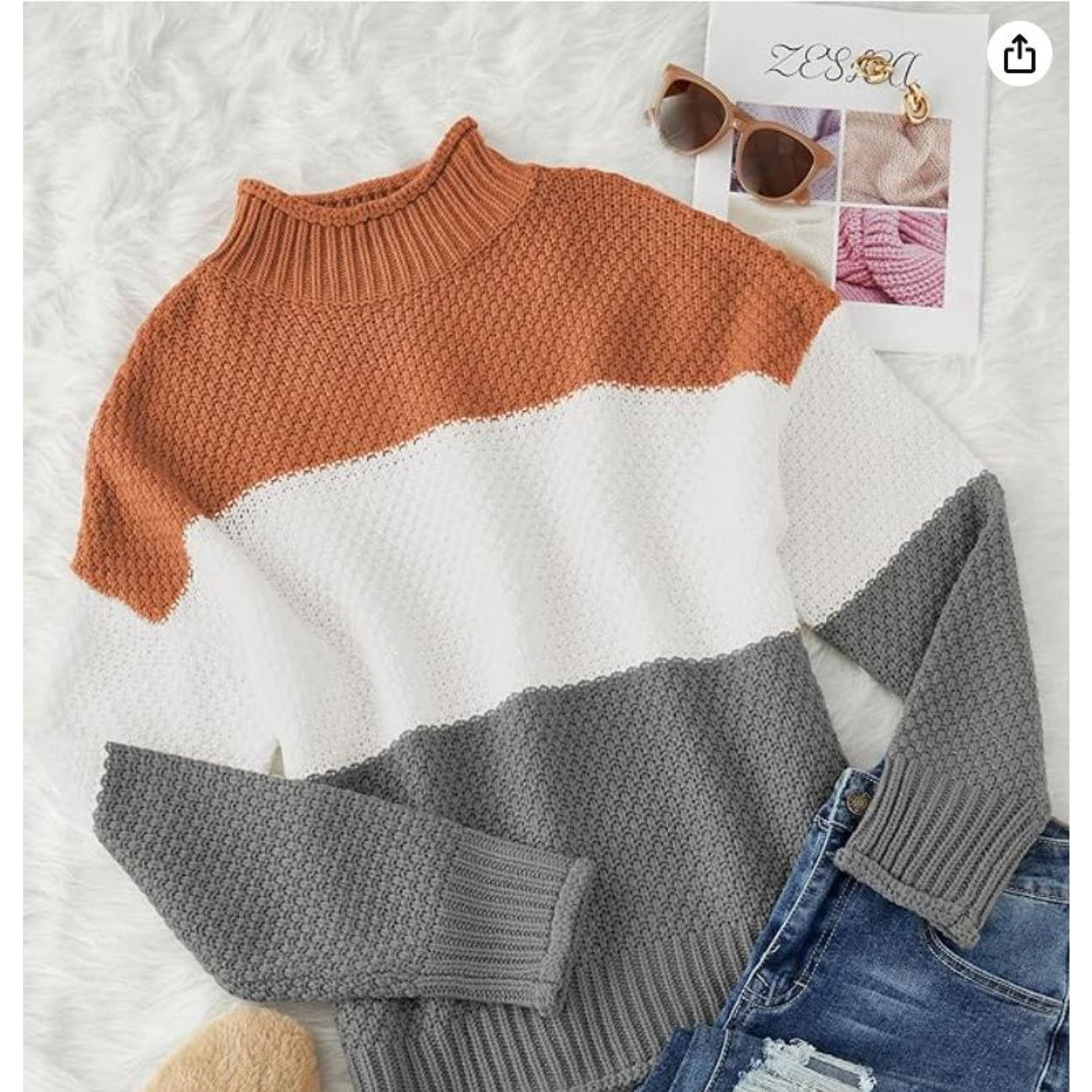 The Unbranded Brand Turtleneck Batwing Sleeve Oversized Knitted Pullover SMALL Size S / US 4 / IT 40 - 4 Thumbnail