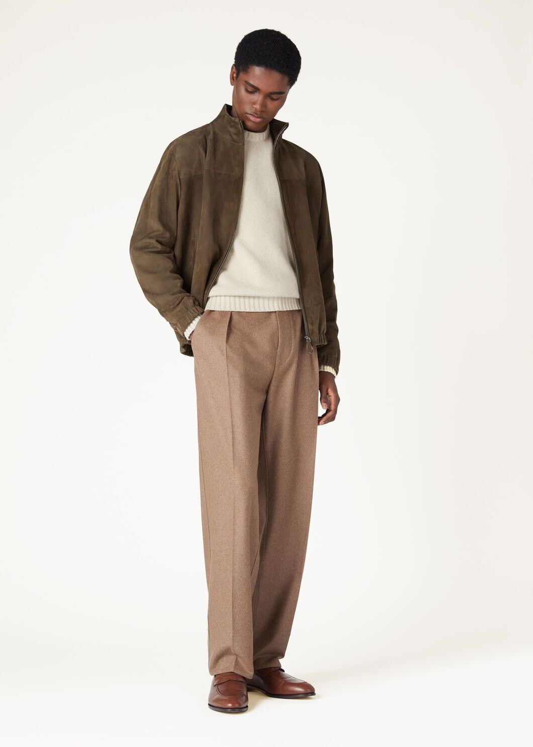 Loro Piana o1w1db10725 FAO5746 Cervatto Crewneck Sweater in Beige Size US L / EU 52-54 / 3 - 2 Thumbnail