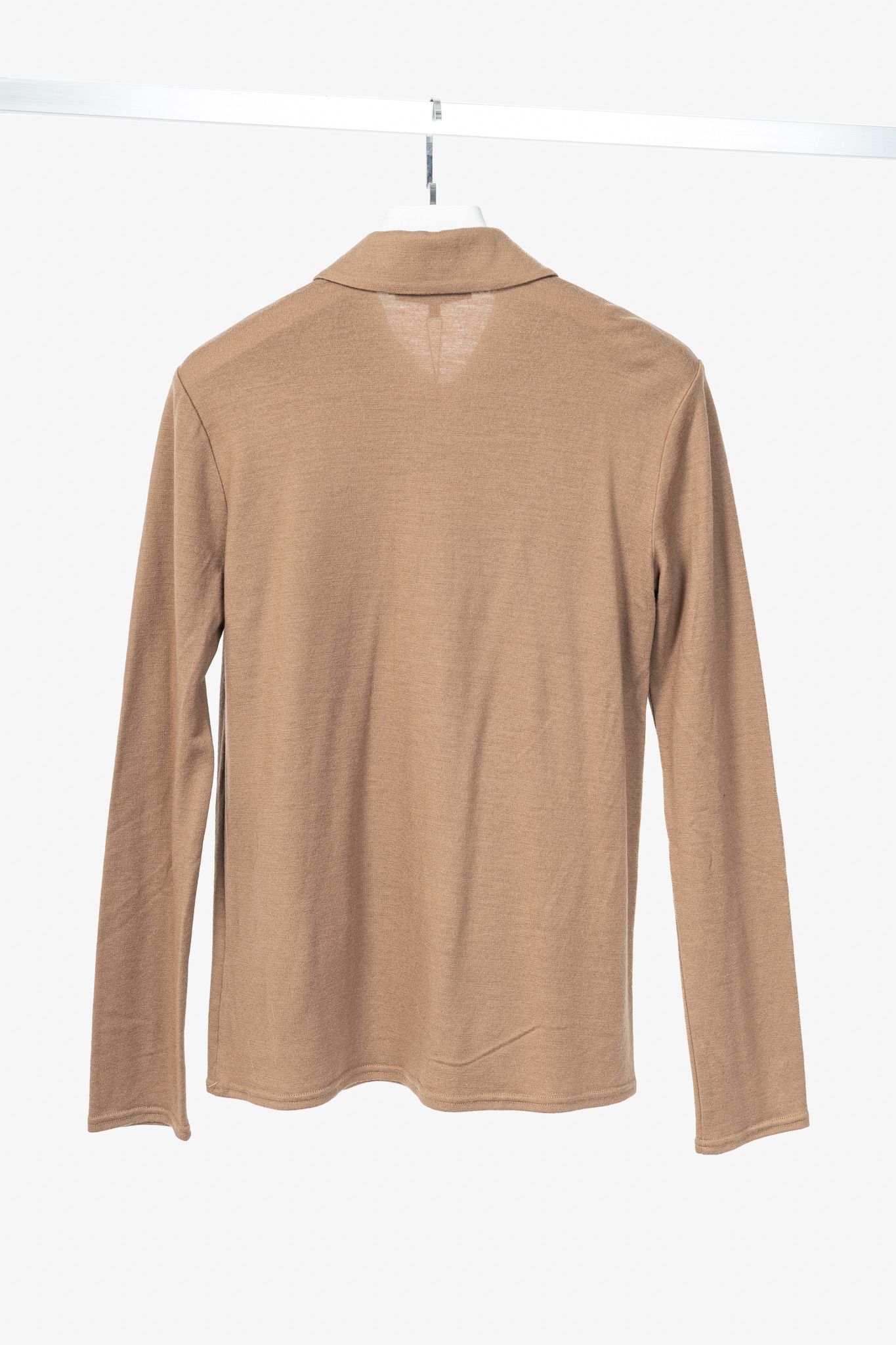 Tibi Tibi Sand Dune Wool Jersey Slim Polo Top Size M / US 6-8 / IT 42-44 - 2 Thumbnail