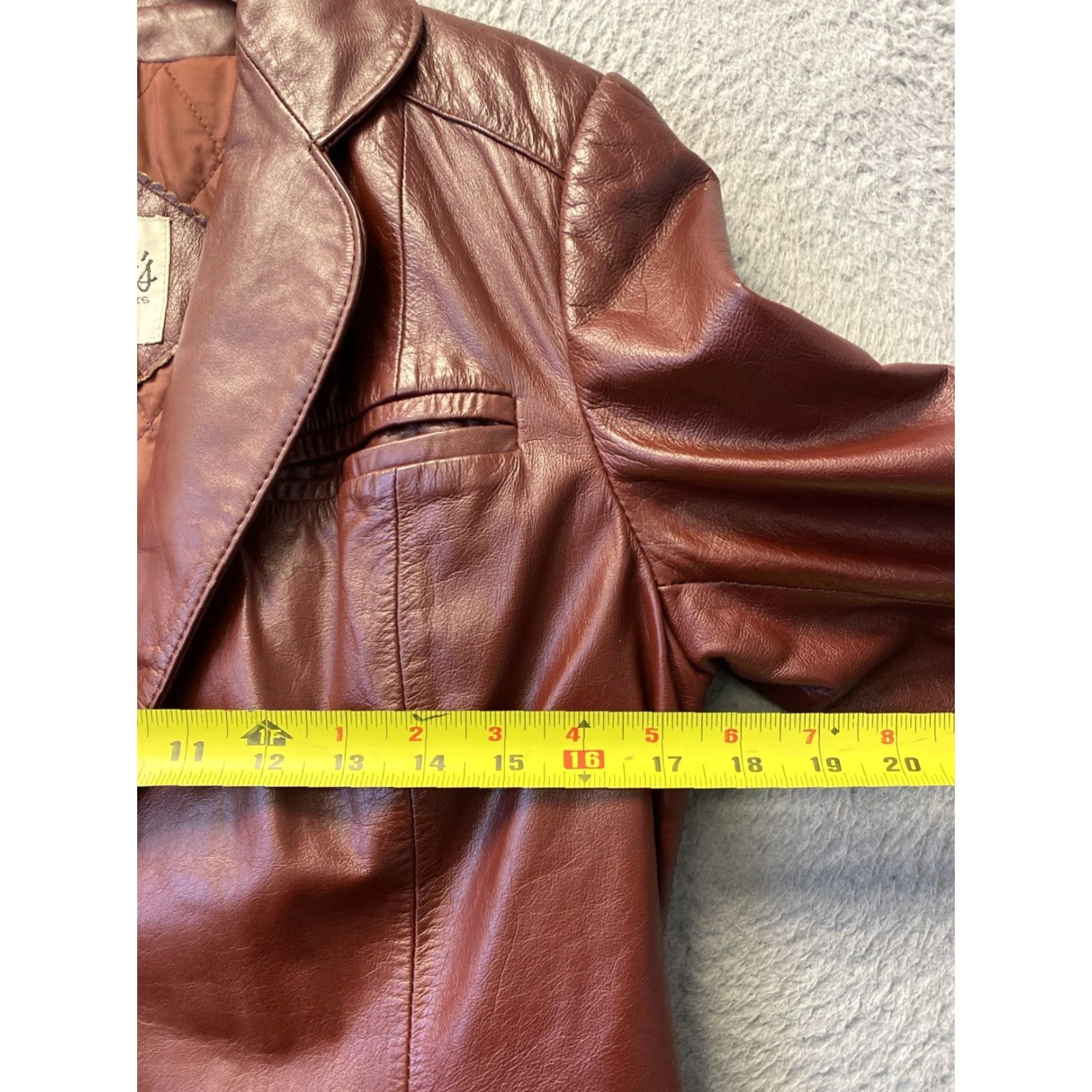 Vintage VINTAGE Berman’s Leather Jacket Women’s 14 Rust Brown / 0099 Jacket Women Rust Cognac 80s Casual Button Dry Clean Only Size XL / US 12-14 / IT 48-50 - 7 Thumbnail