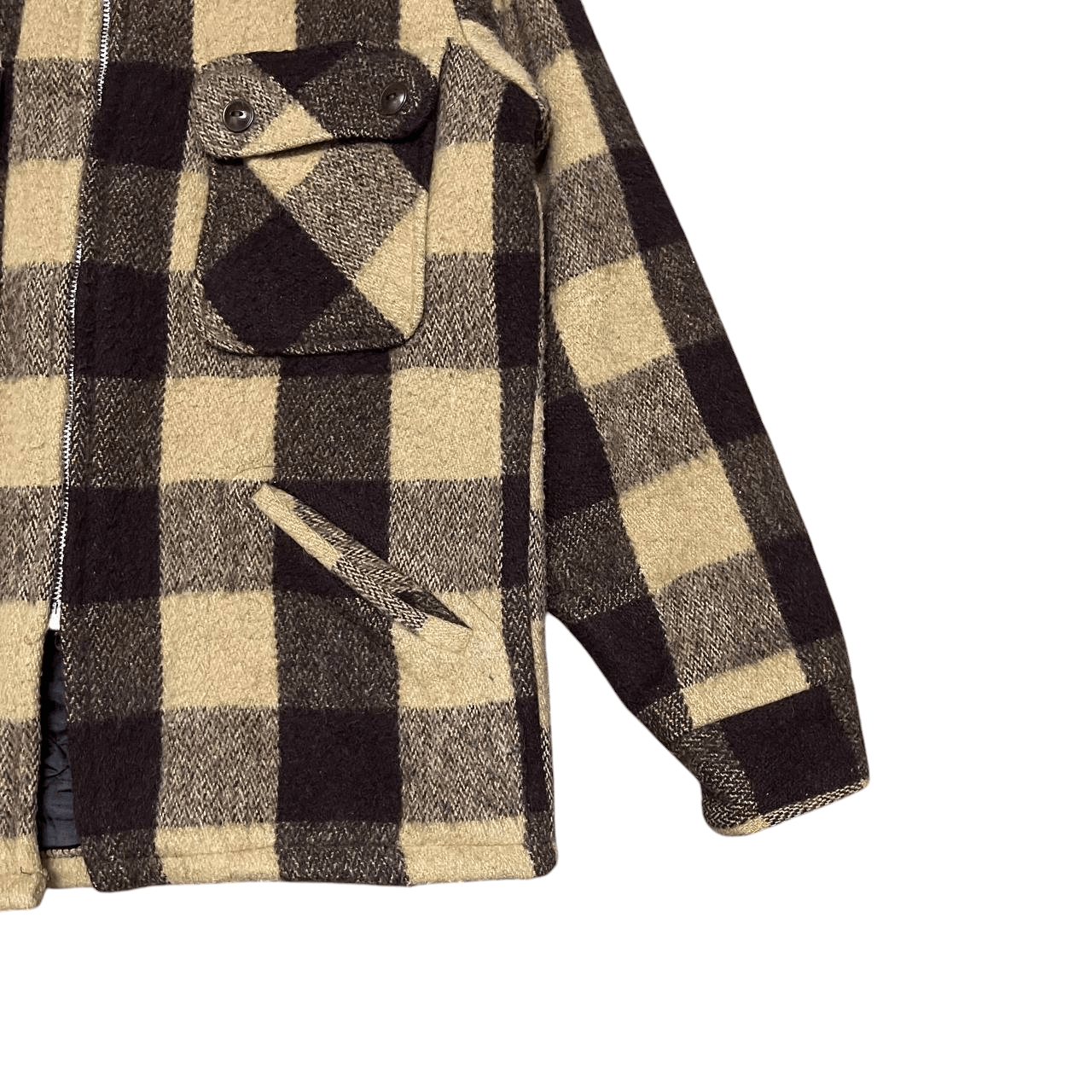 Sears Vintage 60's Fox Knapp Plaid Wool Zipper Jacket Size US S / EU 44-46 / 1 - 4 Thumbnail
