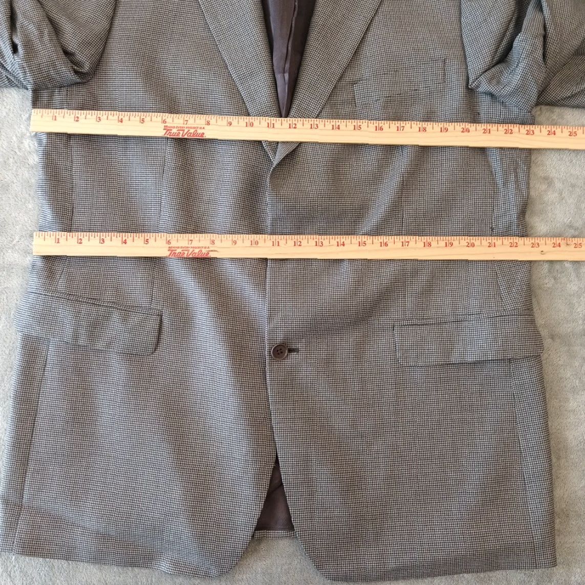 Brooks Brothers Brooks Brothers Blazer Mens 46 Long Gray Houndstooth Wool Two Button Single Vent Jacket Coat Notch Lapel 2 Piece Regular Mens Size 46R - 5 Thumbnail