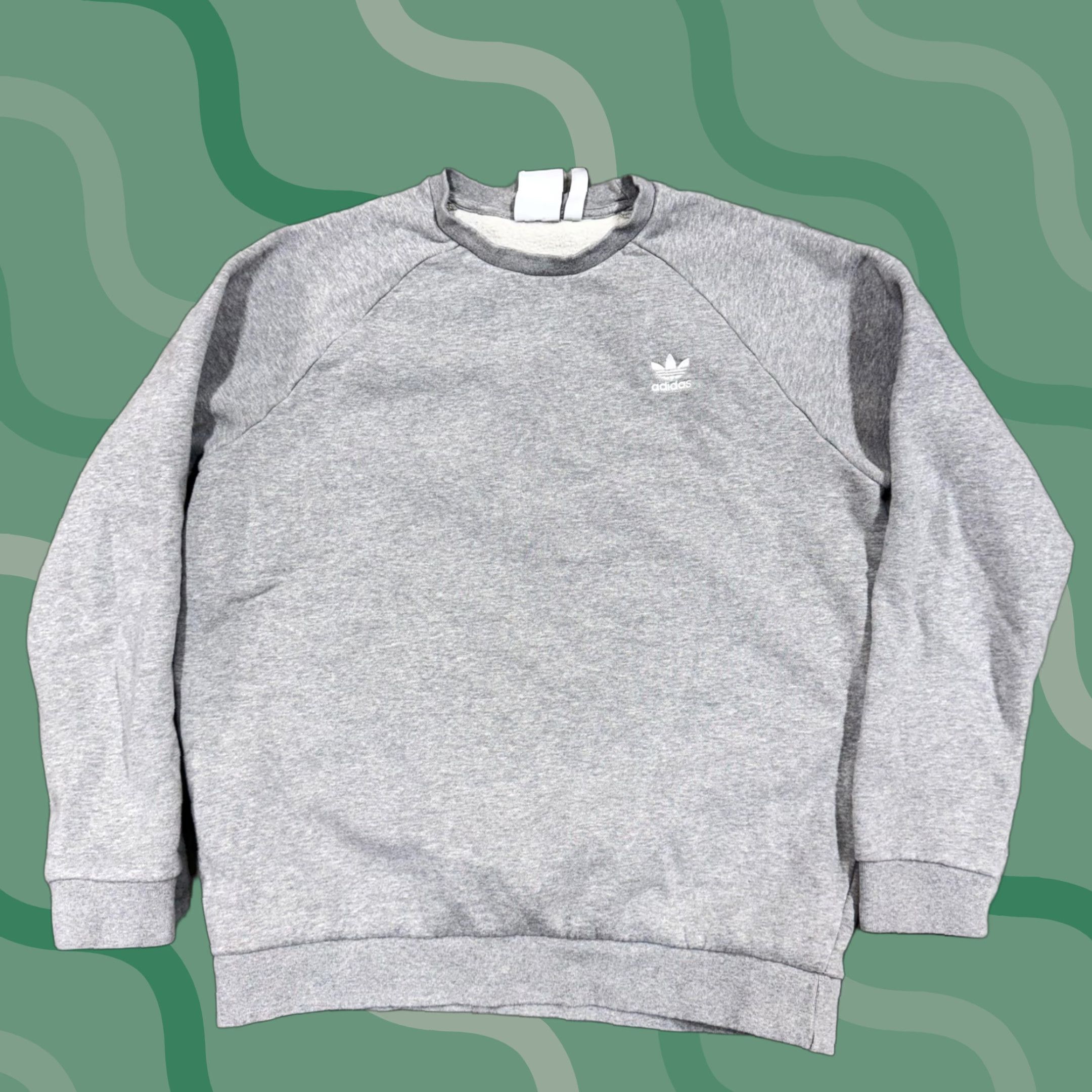 Adidas Adidas Sweatshirt Mens Large Gray Fleece Lined Crewneck Trefoil Logo Pullover Size US L / EU 52-54 / 3 - 1 Thumbnail