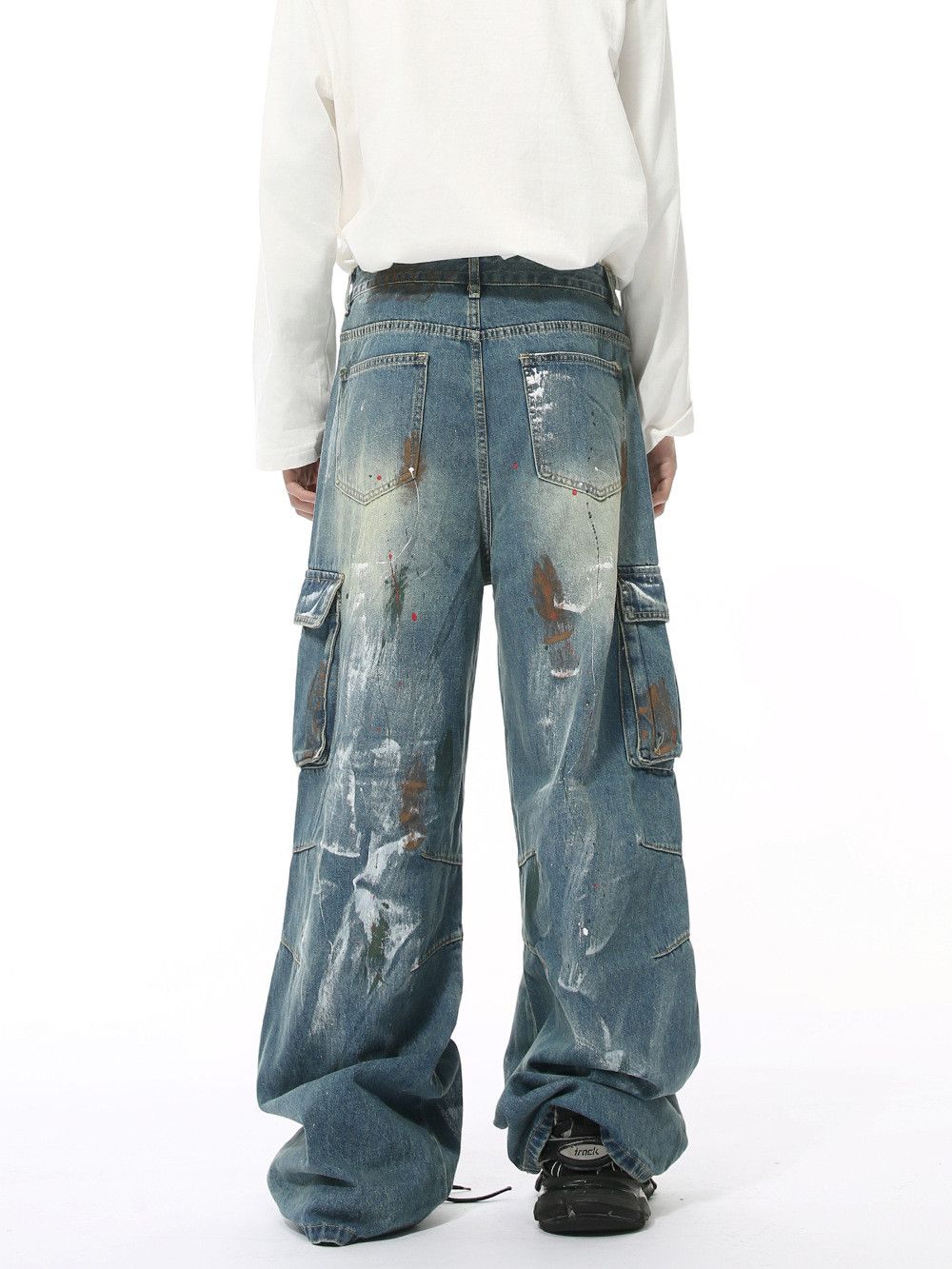 Japanese Brand Retro loose graffiti pocket jeans Size US 32 / EU 48 - 2 Thumbnail