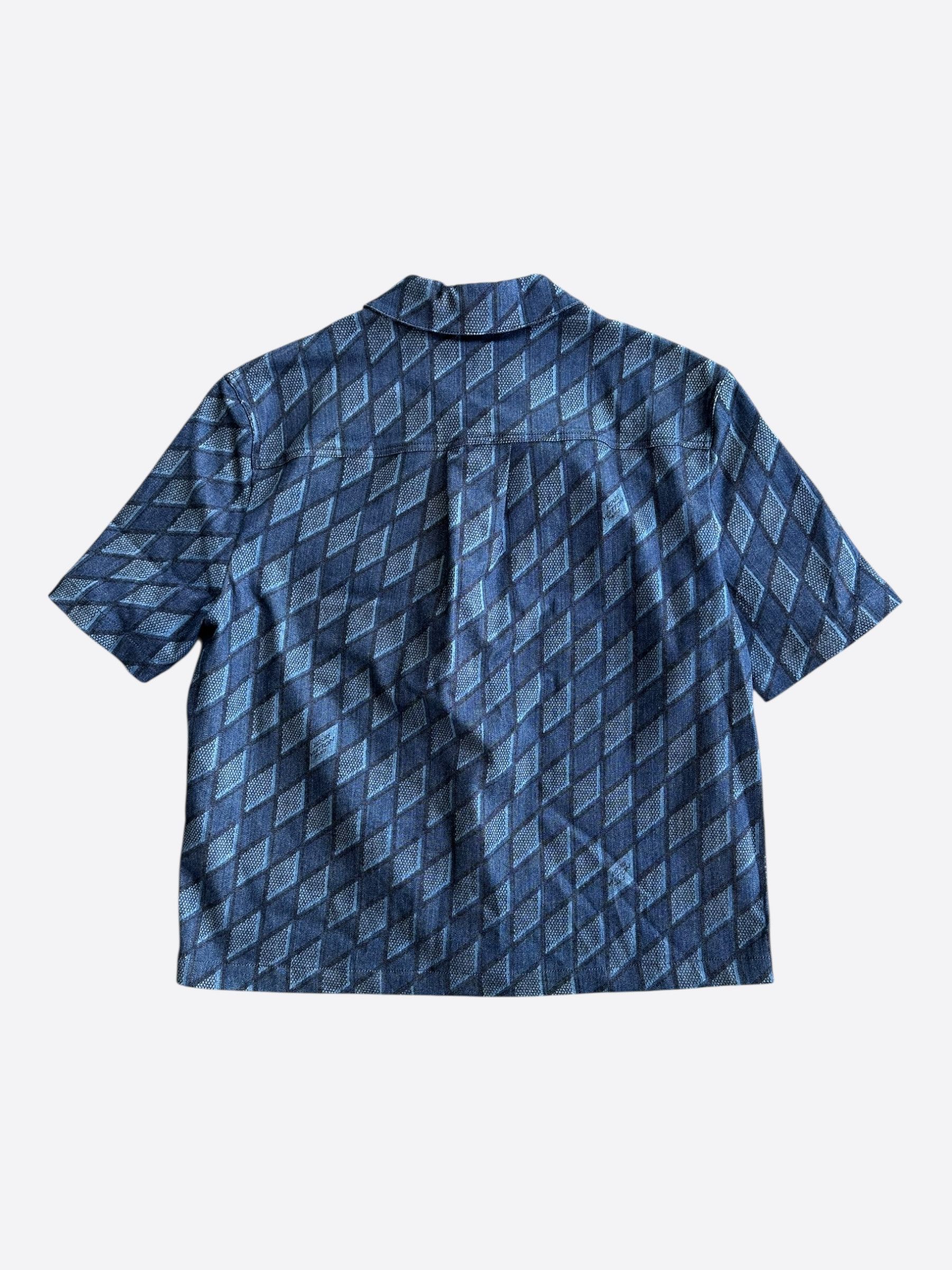 Louis Vuitton Louis Vuitton Blue Checkered Short Sleeve Button Up Shirt Size US XXL / EU 58 / 5 - 2 Thumbnail