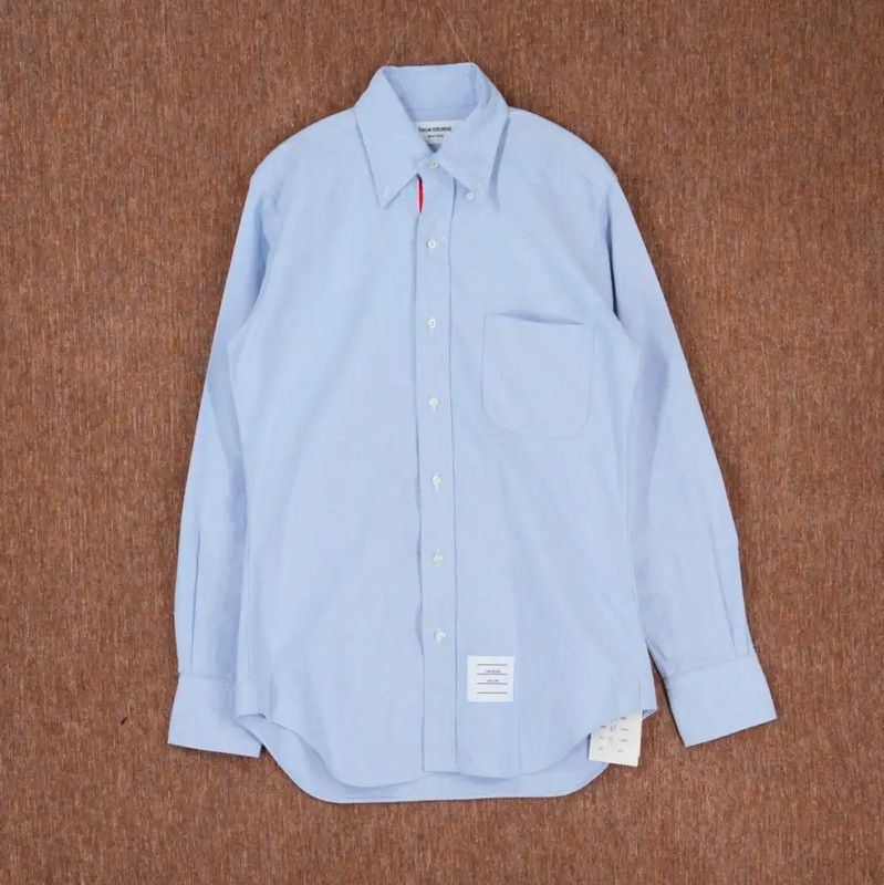 Thom Browne Thom Browne Light Blue Long Sleeve Shirt 0089 Size US S / EU 44-46 / 1 - 1 Thumbnail