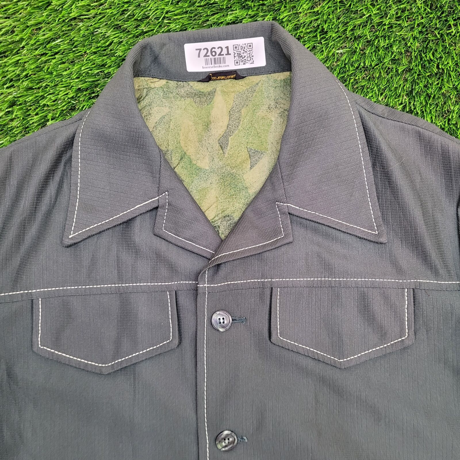 Vintage VTG Safari Style Chore Coat Jacket S/M Dagger Collar Scovill Size US M / EU 48-50 / 2 - 2 Thumbnail