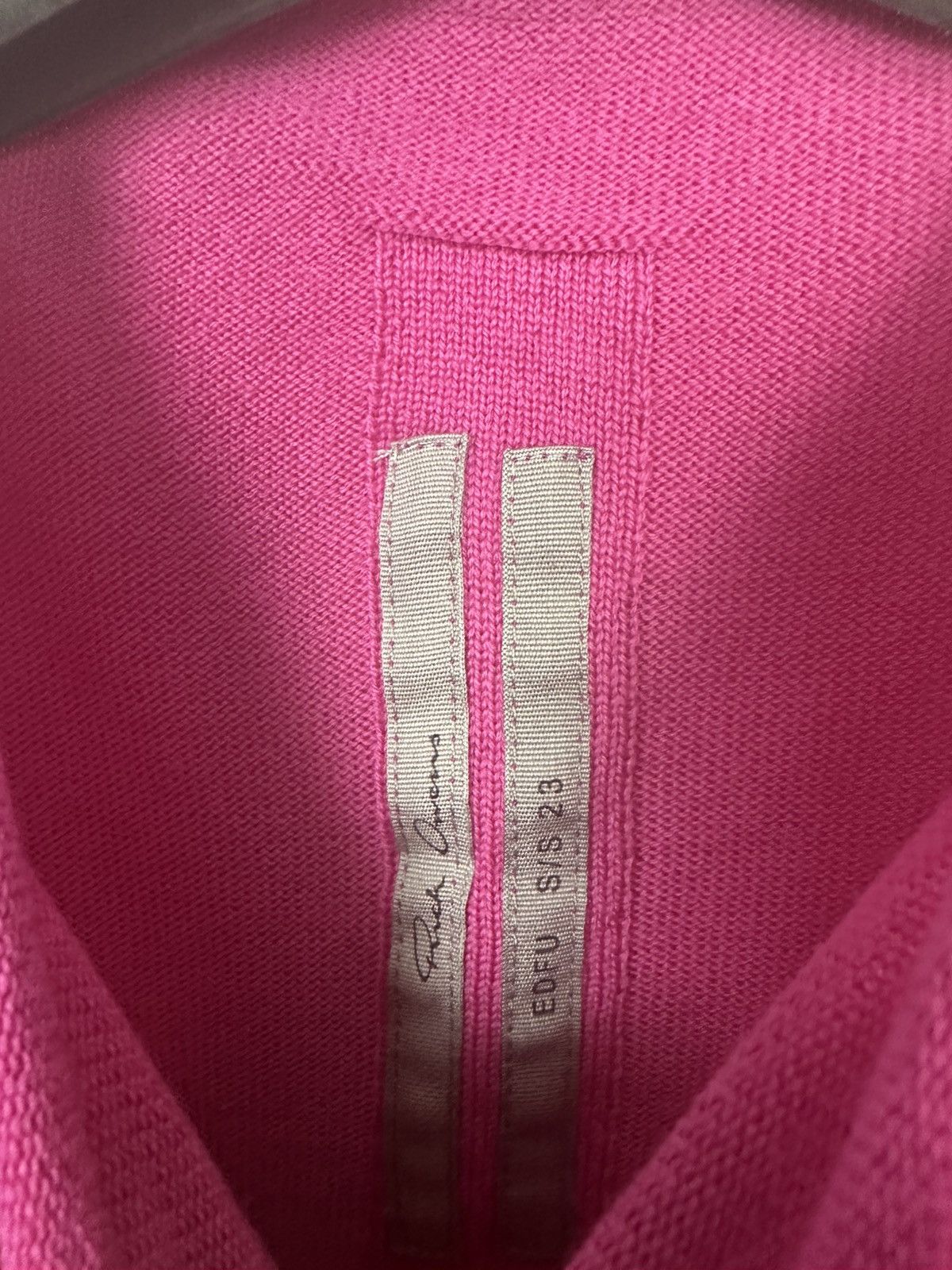 Rick Owens SS23 ‘EDFU’ Hot Pink Geo Wool Knit Sweater Size US L / EU 52-54 / 3 - 8 Thumbnail