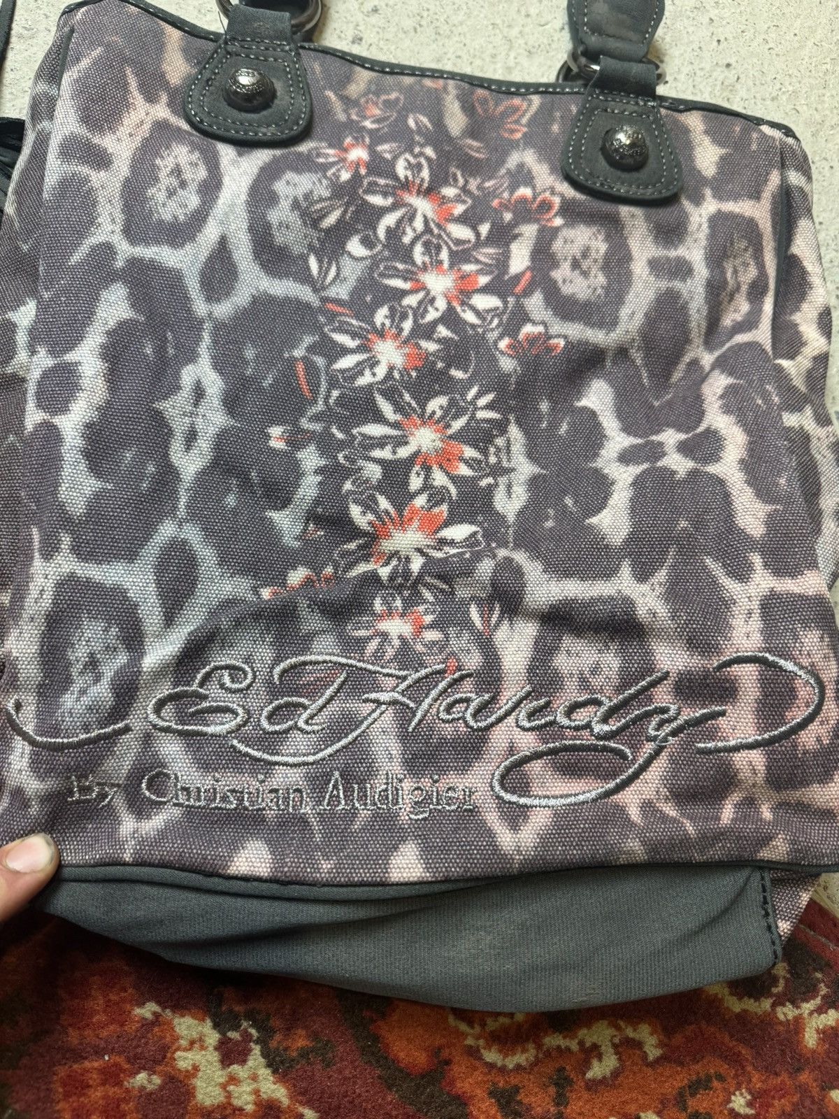 Ed Hardy × Japanese Brand × Vintage Vintage Y2K Ed Hardy Faded Skull Hippie Logo Bag Messenger Size ONE SIZE - 8 Thumbnail