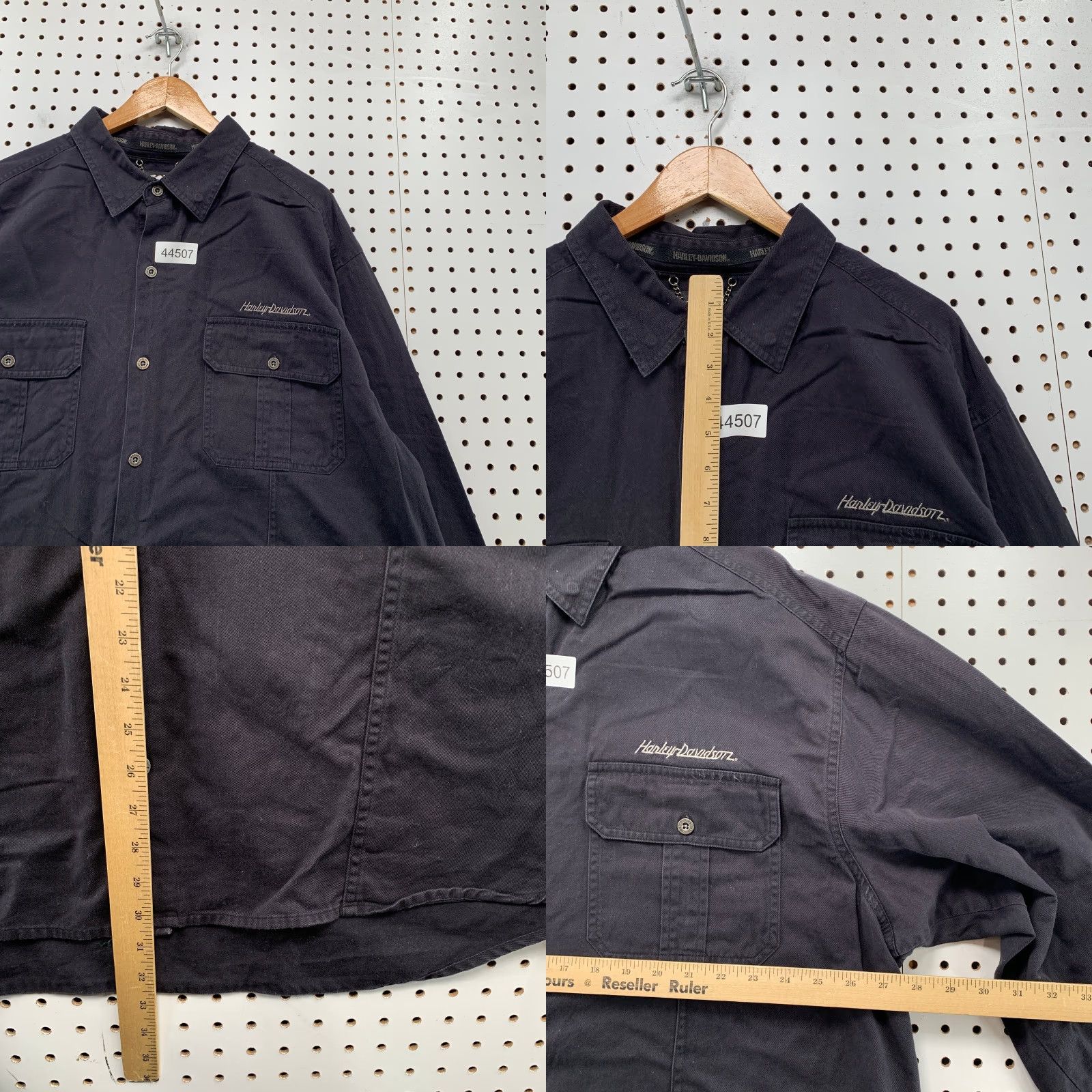 Harley Davidson VINTAGE Harley-Davidson Button-Up Shirt 2XL Black Embroidered Eagle Long Sleeve Mens 2XL Vintage Biker Cowboy Style Size US XXL / EU 58 / 5 - 8 Thumbnail