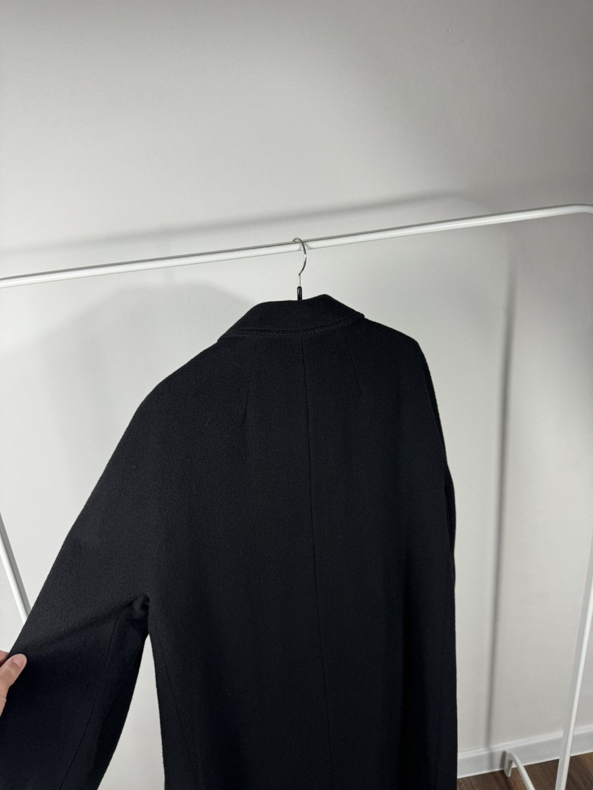 Other Vintage Women Camel Hair Wool Coat Black Classic Long Warm Size XL / US 12-14 / IT 48-50 - 16 Thumbnail