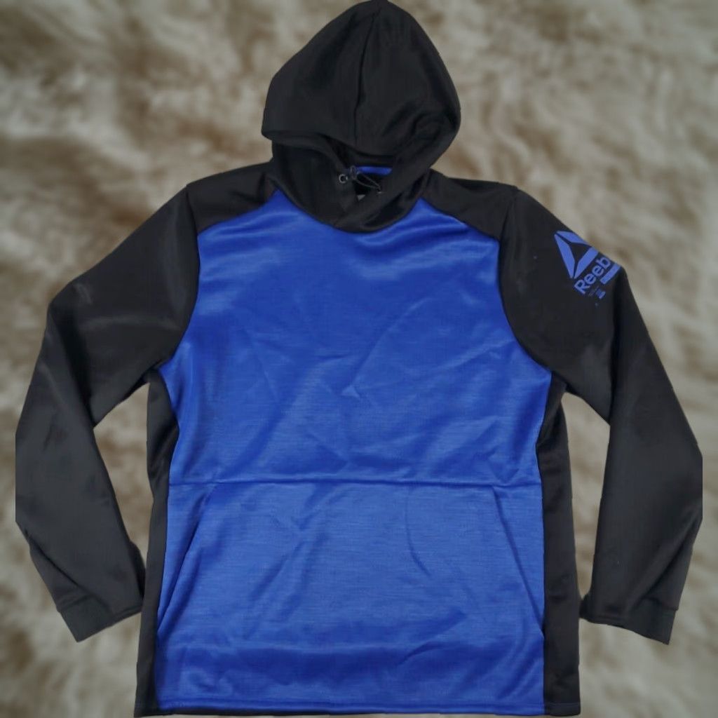 Reebok Reebok Men's XL Hoodie Pullover Sweater Black Blue Casual Sports Logo All Seasons Size US XL / EU 56 / 4 - 1 Thumbnail