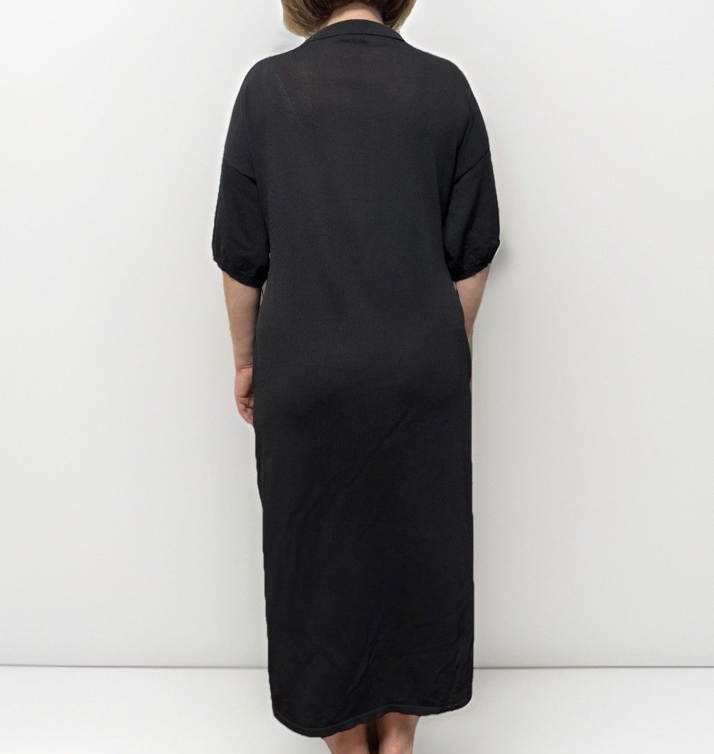 Toteme Toteme Belize Jersey Midi Knit Collared Rayon Dress Black Size S / US 4 / IT 40 - 6 Thumbnail