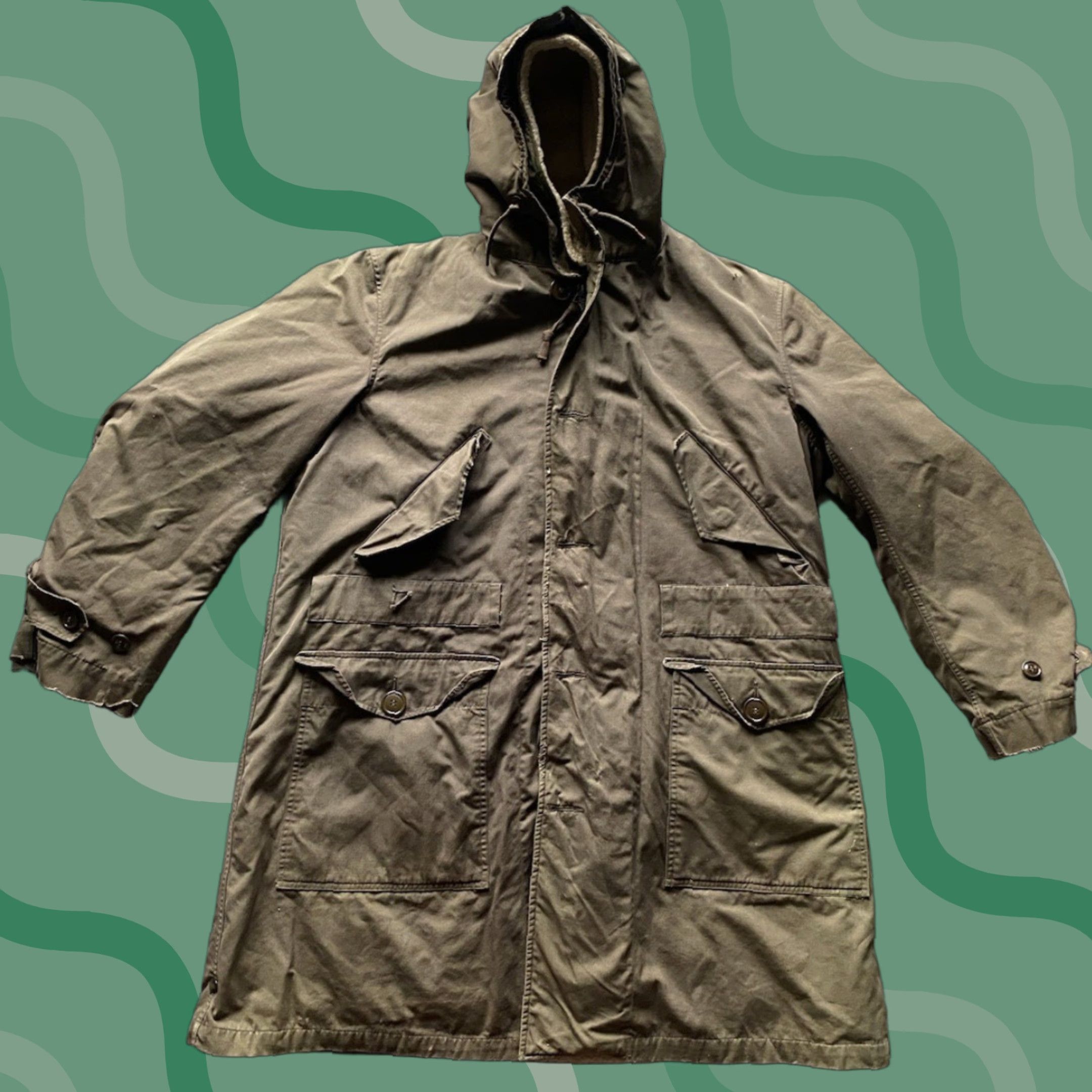Vintage VINTAGE Parka Coat M47 Green Military Coat Parka With Pile Wool Liner Adult Large M47 Green Military Coat Parka With Pile Wool Liner Size US L / EU 52-54 / 3 - 1 Thumbnail