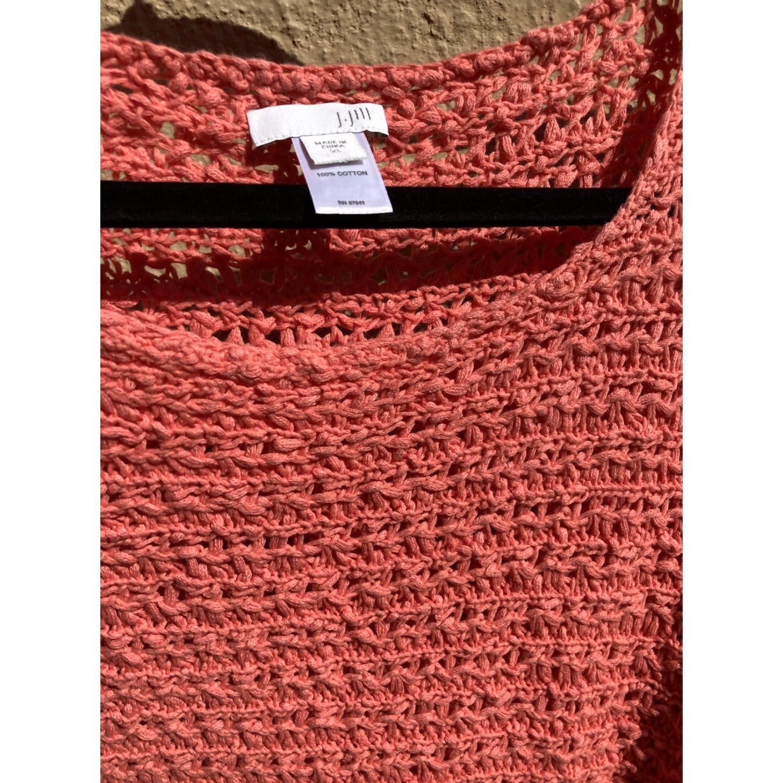 J. Jill J. Jill Women's Pink Tight-Knit 3/4 Sleeve Button Sweater Dress XL Cotton Heavyweight Casual Knit Dress Mens? Wait. Size XL / US 12-14 / IT 48-50 - 6 Thumbnail