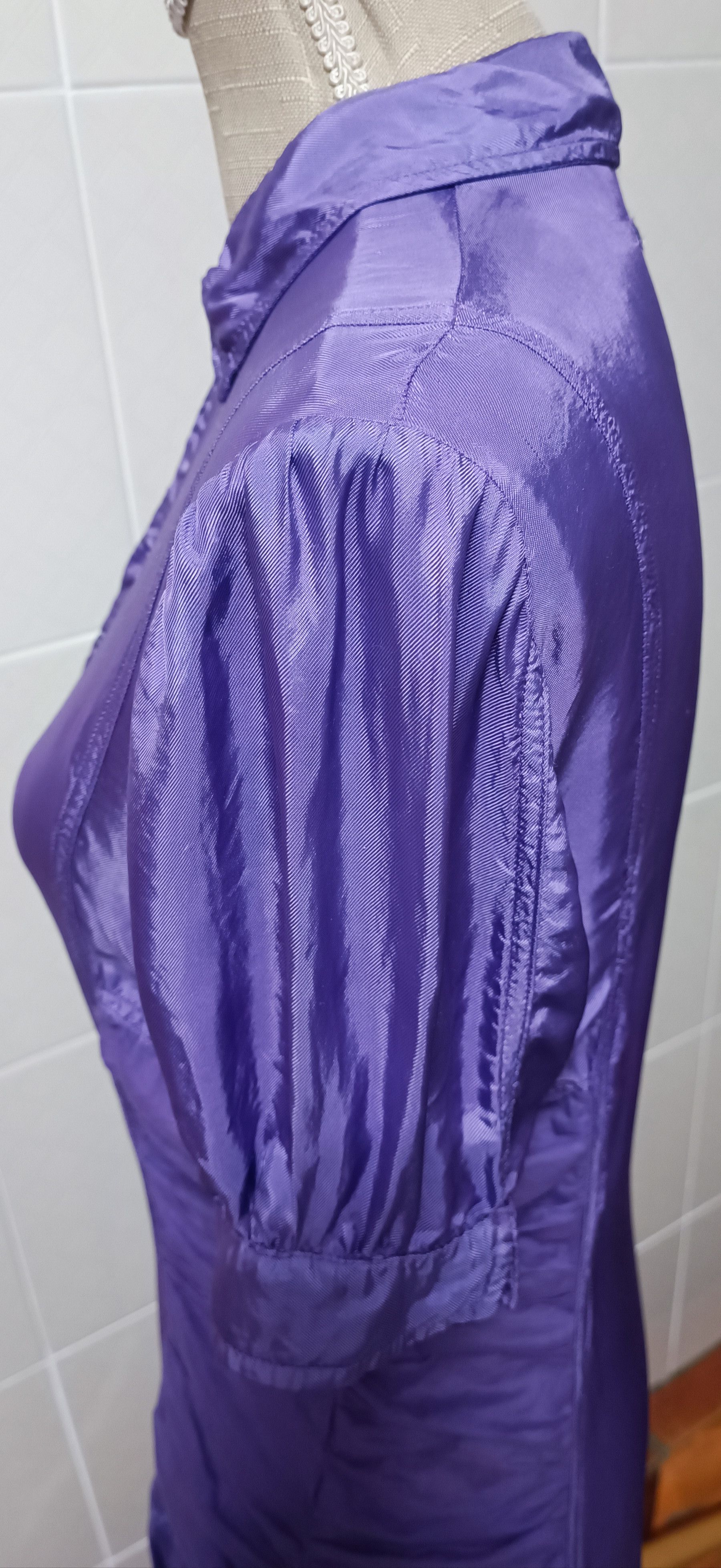 Jean Paul Gaultier Purple satin dress, with draped material Size M / US 6-8 / IT 42-44 - 9 Thumbnail