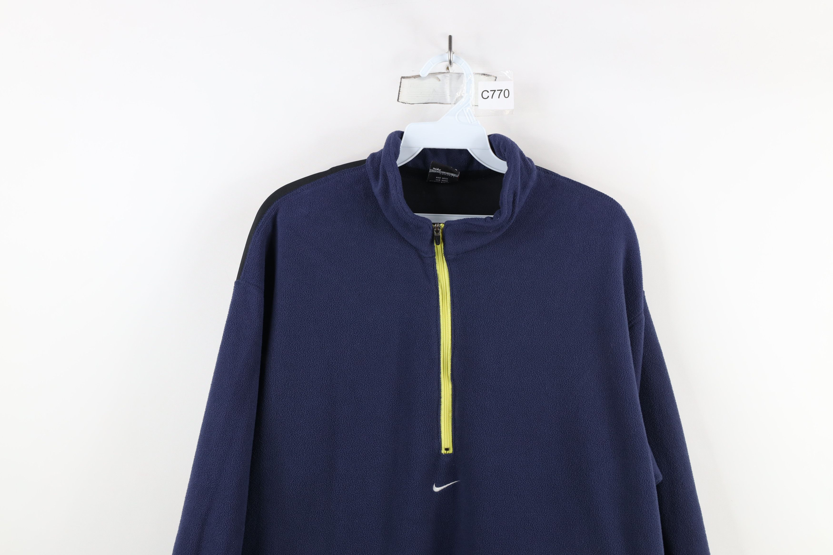Nike × Vintage Vintage 90s Nike Alpha Project Swoosh Fleece Sweater Blue Size US L / EU 52-54 / 3 - 2 Thumbnail