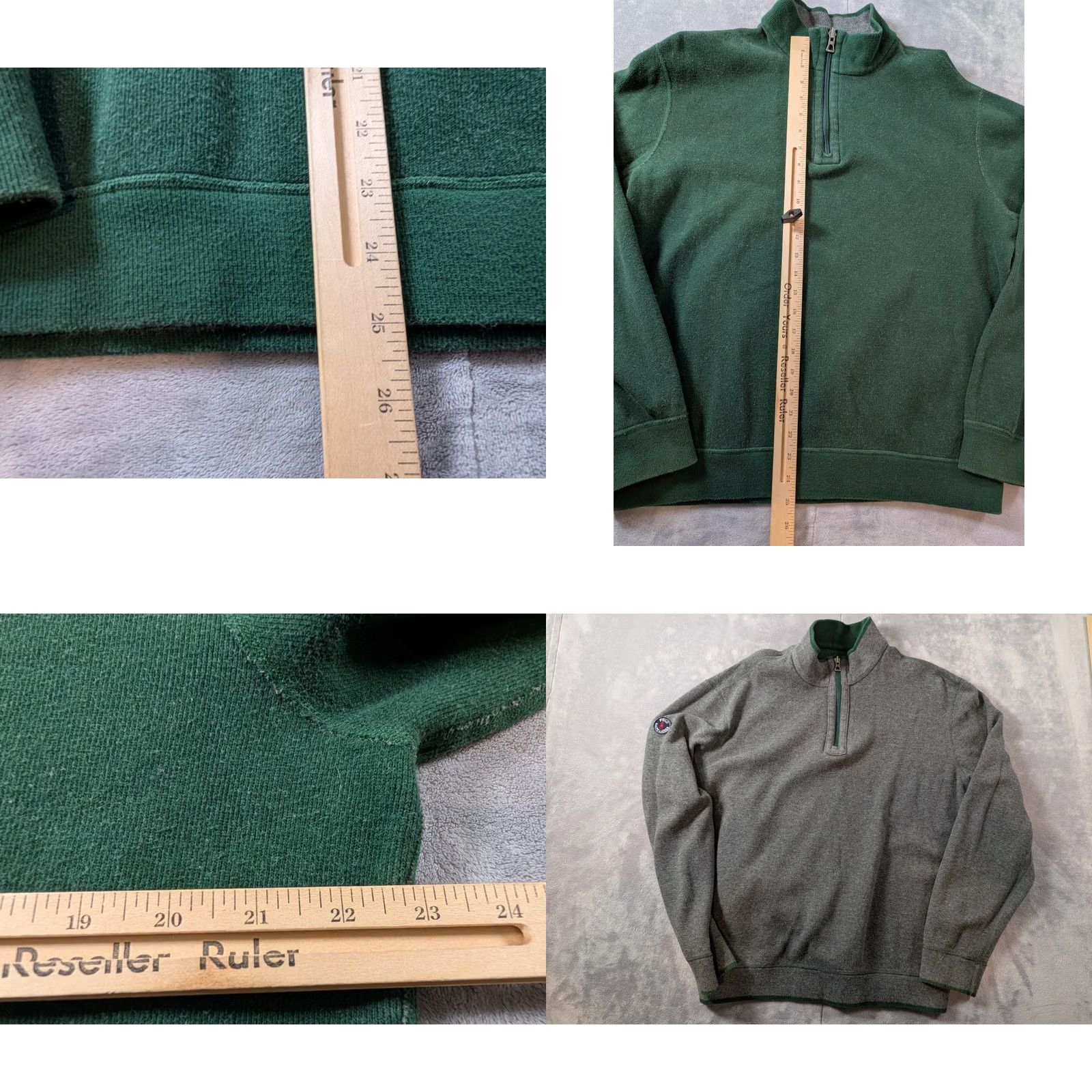 Polo Ralph Lauren Polo Ralph Lauren Sweater L Mens Mock Neck 1/4 Zip Reversible Patch Green & Gray Size US L / EU 52-54 / 3 - 8 Thumbnail