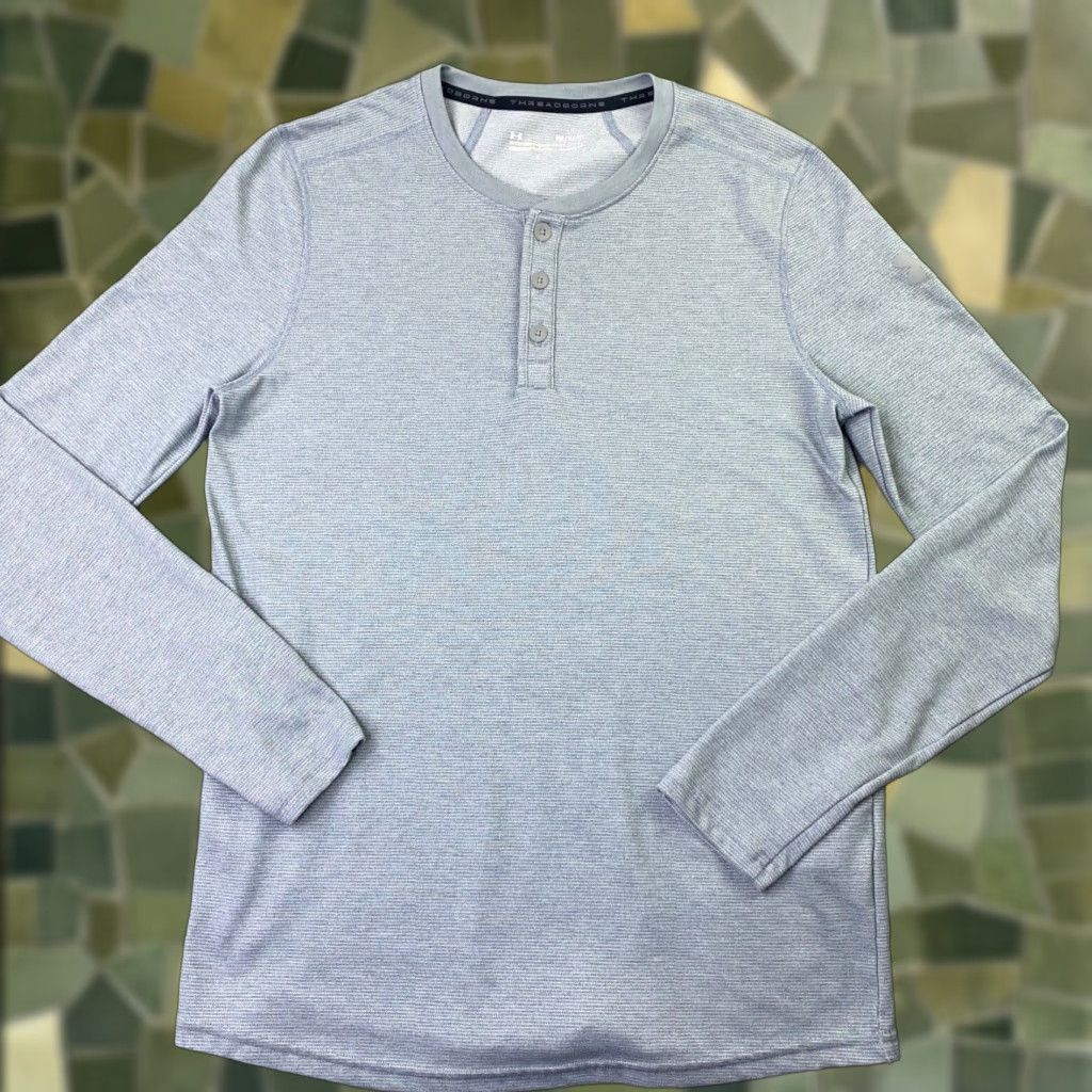 Under Armour Under Armour Shirt Mens Small Grey Threadborne Henley Headgear Long Sleeves Size US S / EU 44-46 / 1 - 1 Thumbnail