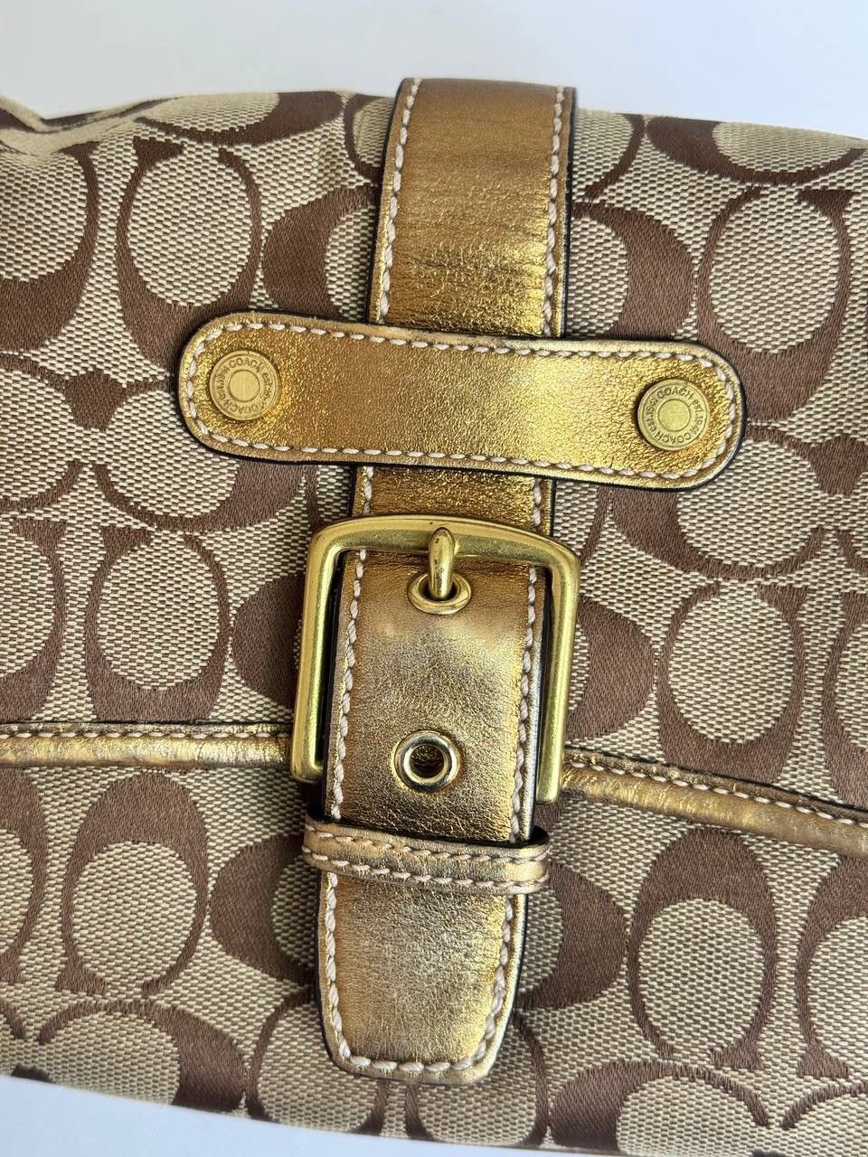 Coach Coach Y2K Signature Monogram Gold Metallic Accents Shoulder Size ONE SIZE - 4 Thumbnail