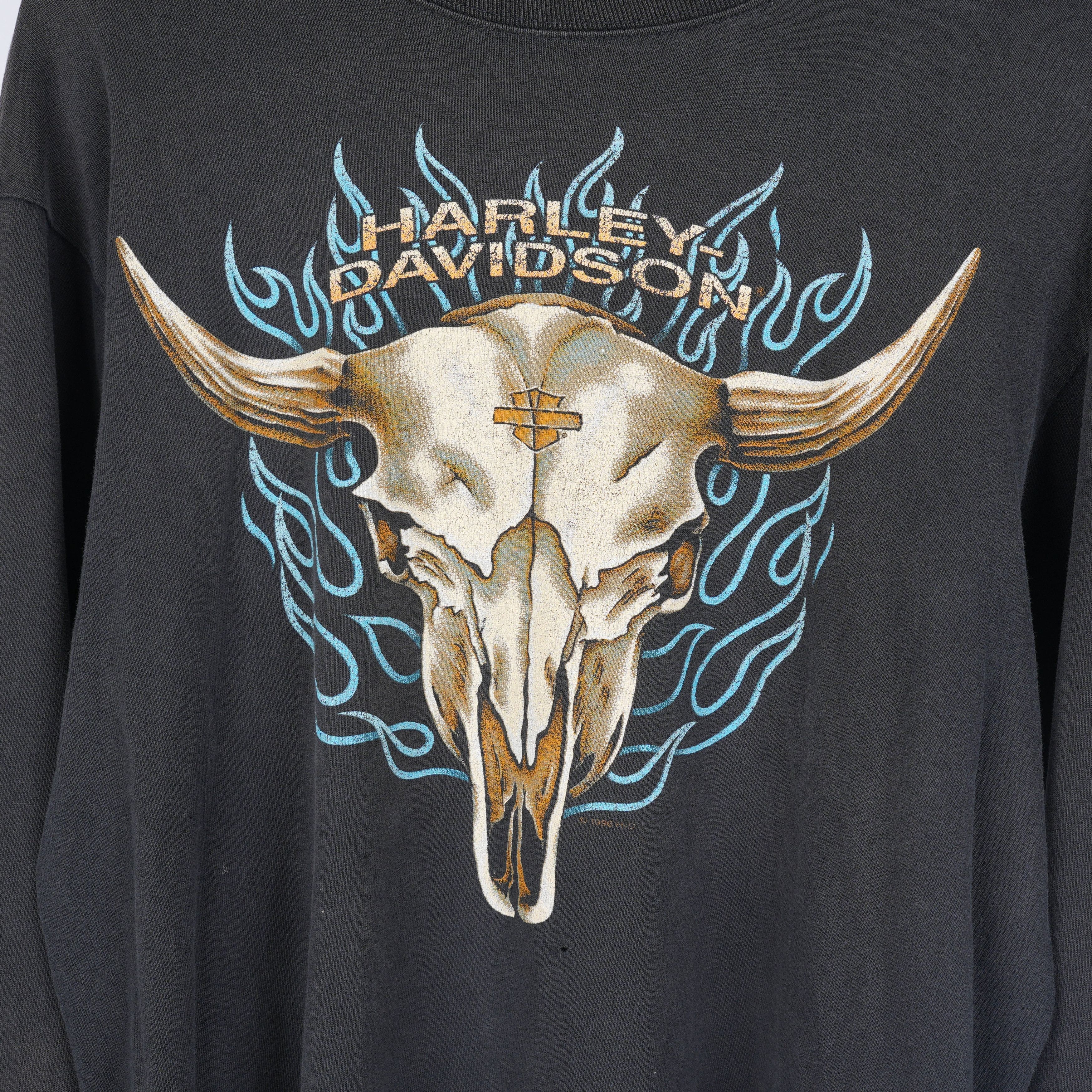 Vintage VINTAGE SKULL BLUE FLAME LONG SLEEVE T SHIRT HARLEY DAVIDSON Size US M / EU 48-50 / 2 - 3 Thumbnail