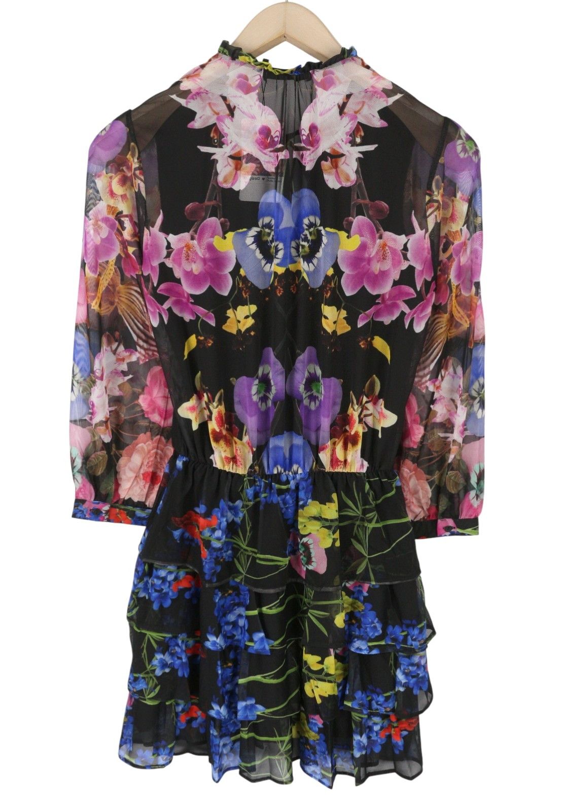 Desigual LEYON S Floral Print Layered Mini Dress 89021 Size S / US 4 / IT 40 - 5 Thumbnail
