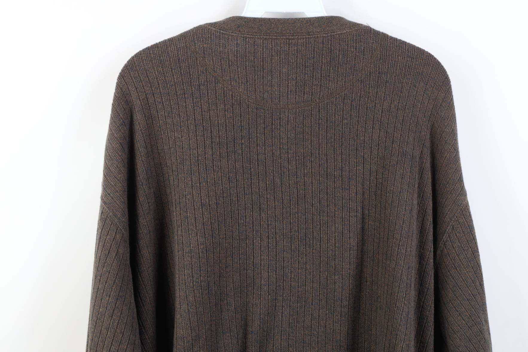 Vintage Vintage 90s Streetwear Ribbed Knit Henley T-Shirt Brown Size US XXL / EU 58 / 5 - 8 Thumbnail